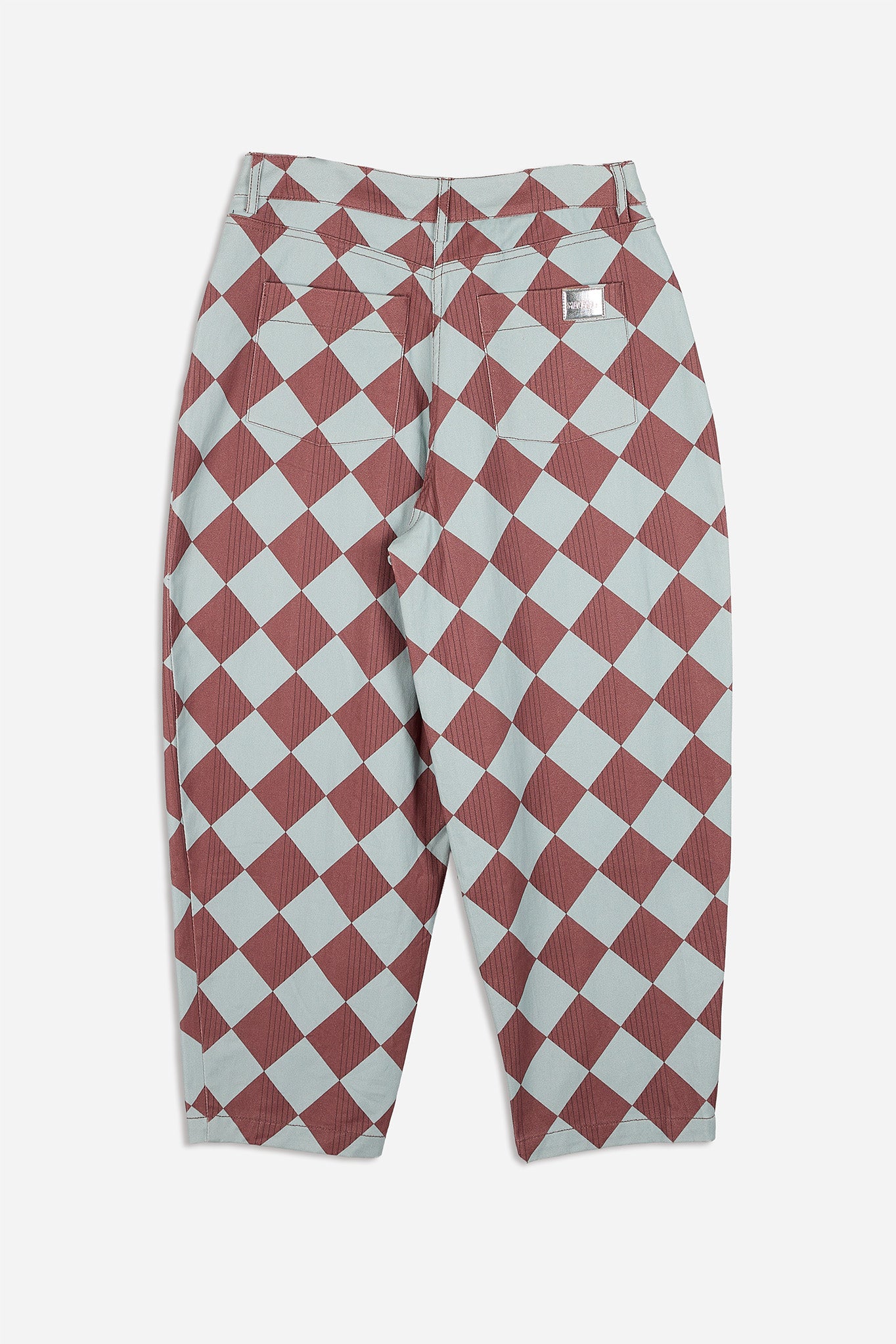 Balloon Trousers Blue Diamond Print