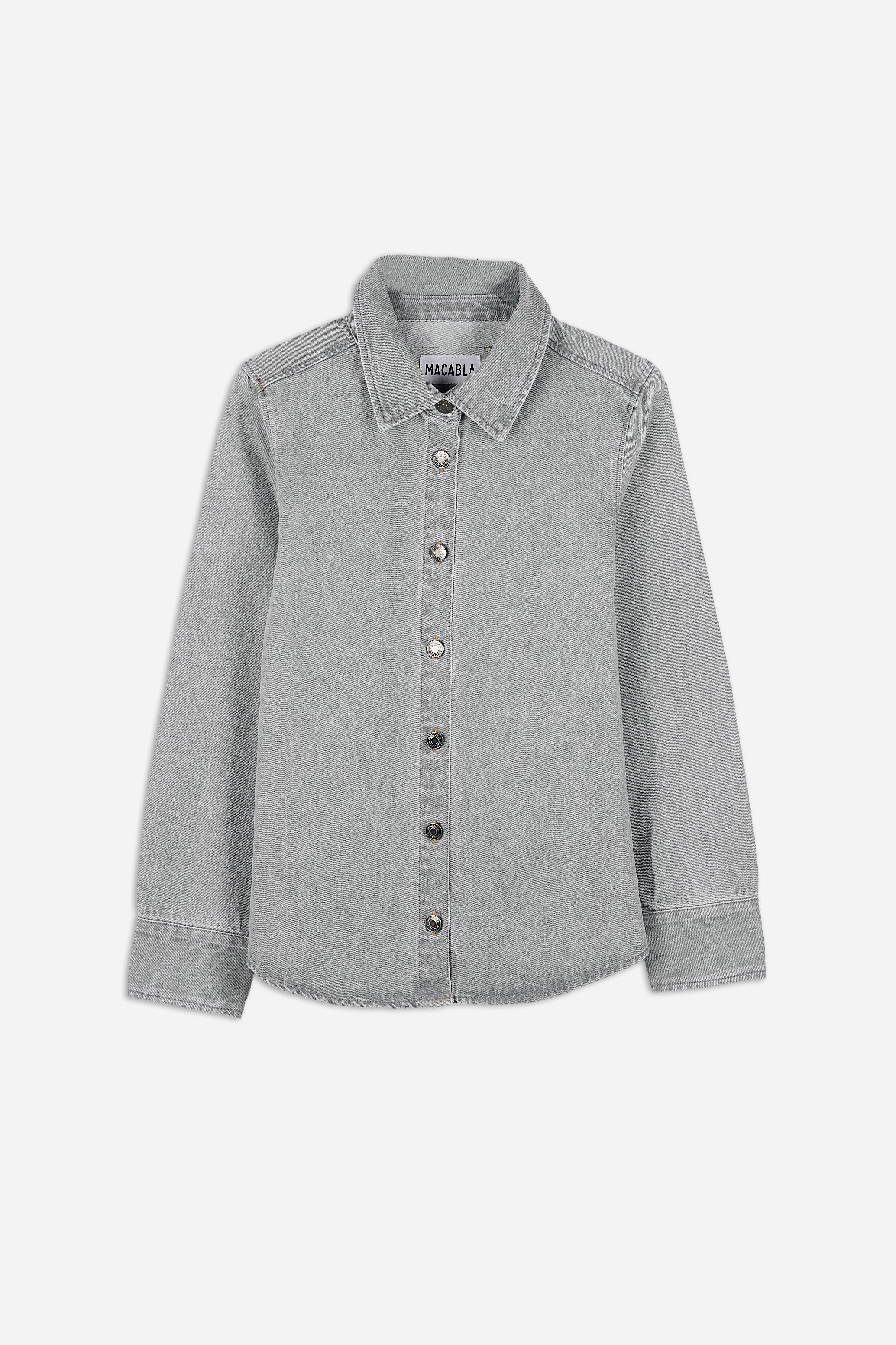 Fitted Grey Denim Overshirt