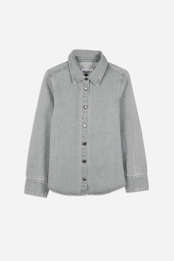 Fitted Grey Denim Overshirt