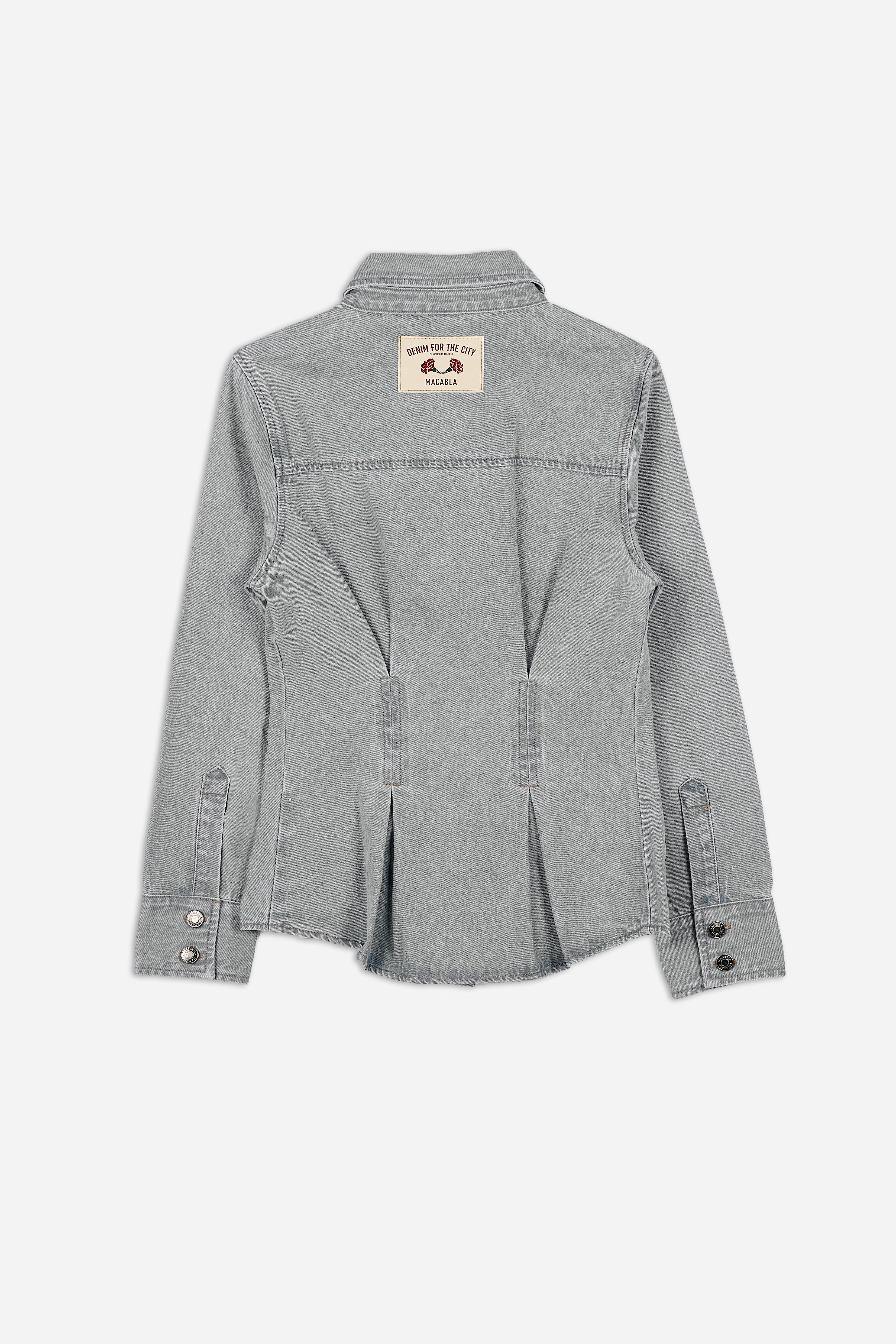 Fitted Grey Denim Overshirt