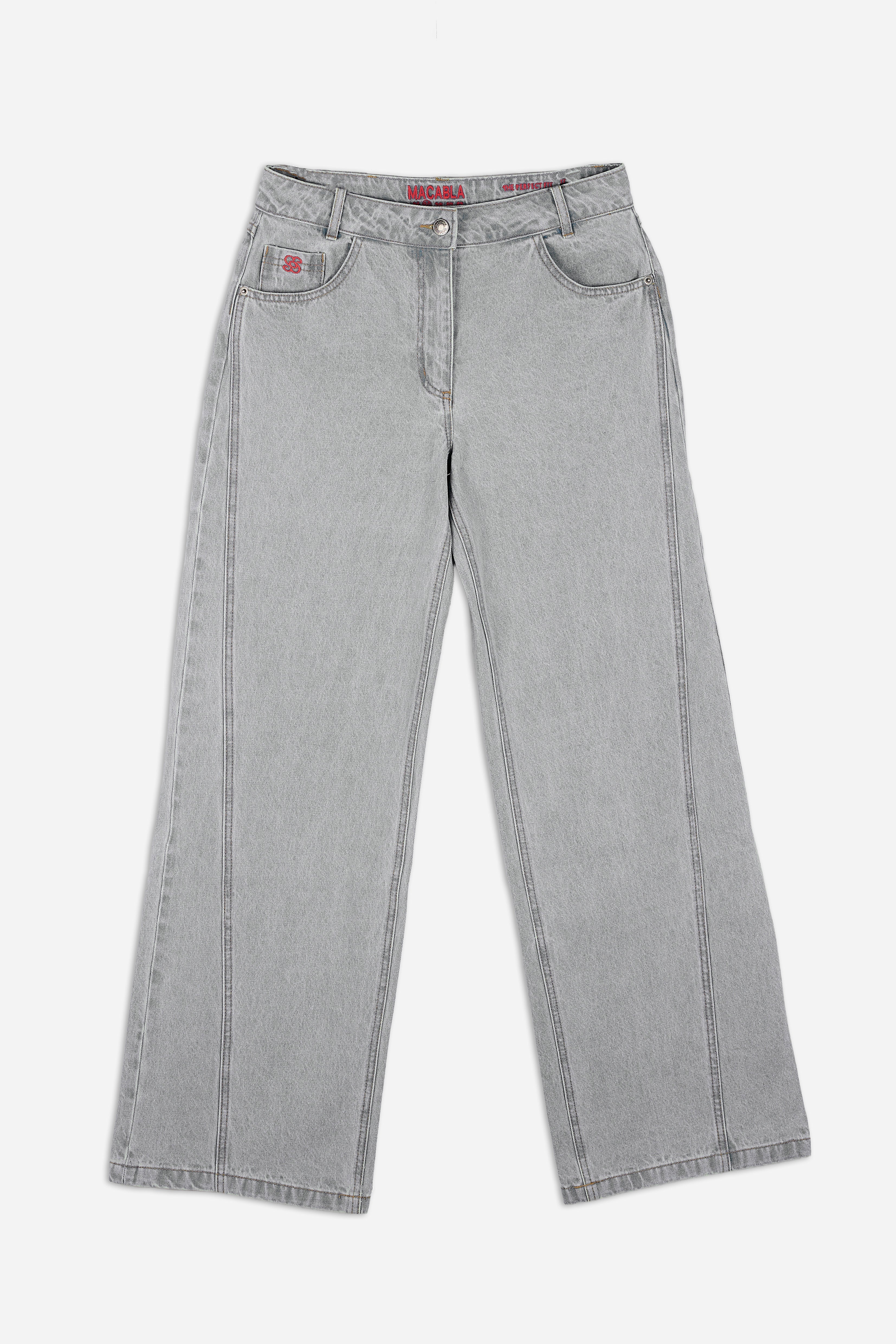 Grey Low-Waist Jeans