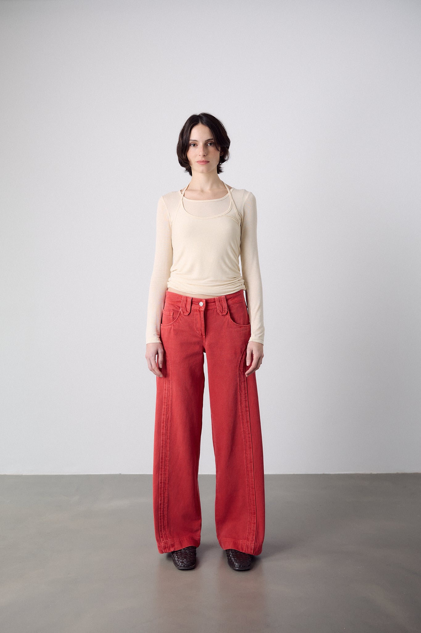 Straight Red Trousers