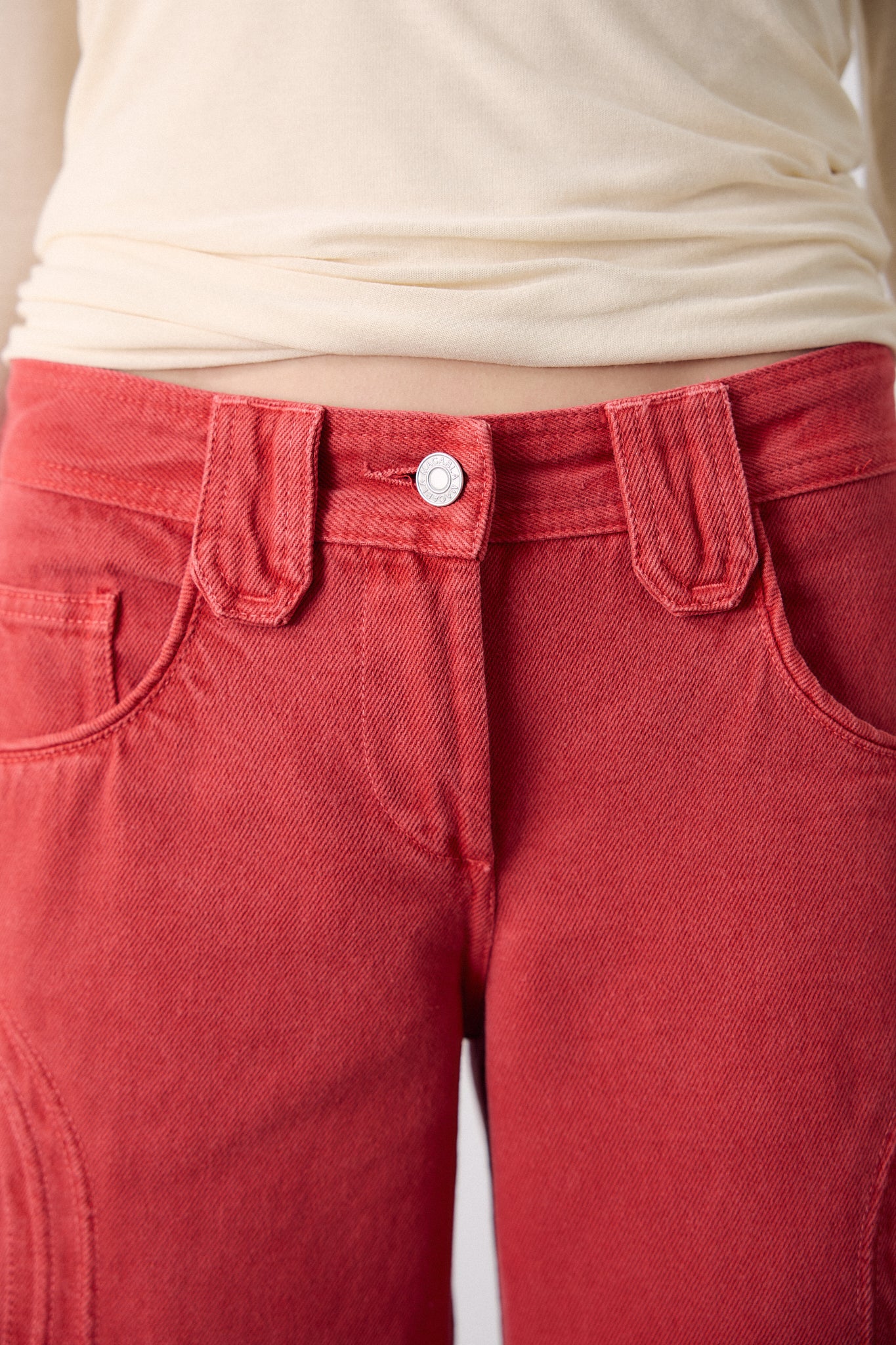 Straight Red Trousers