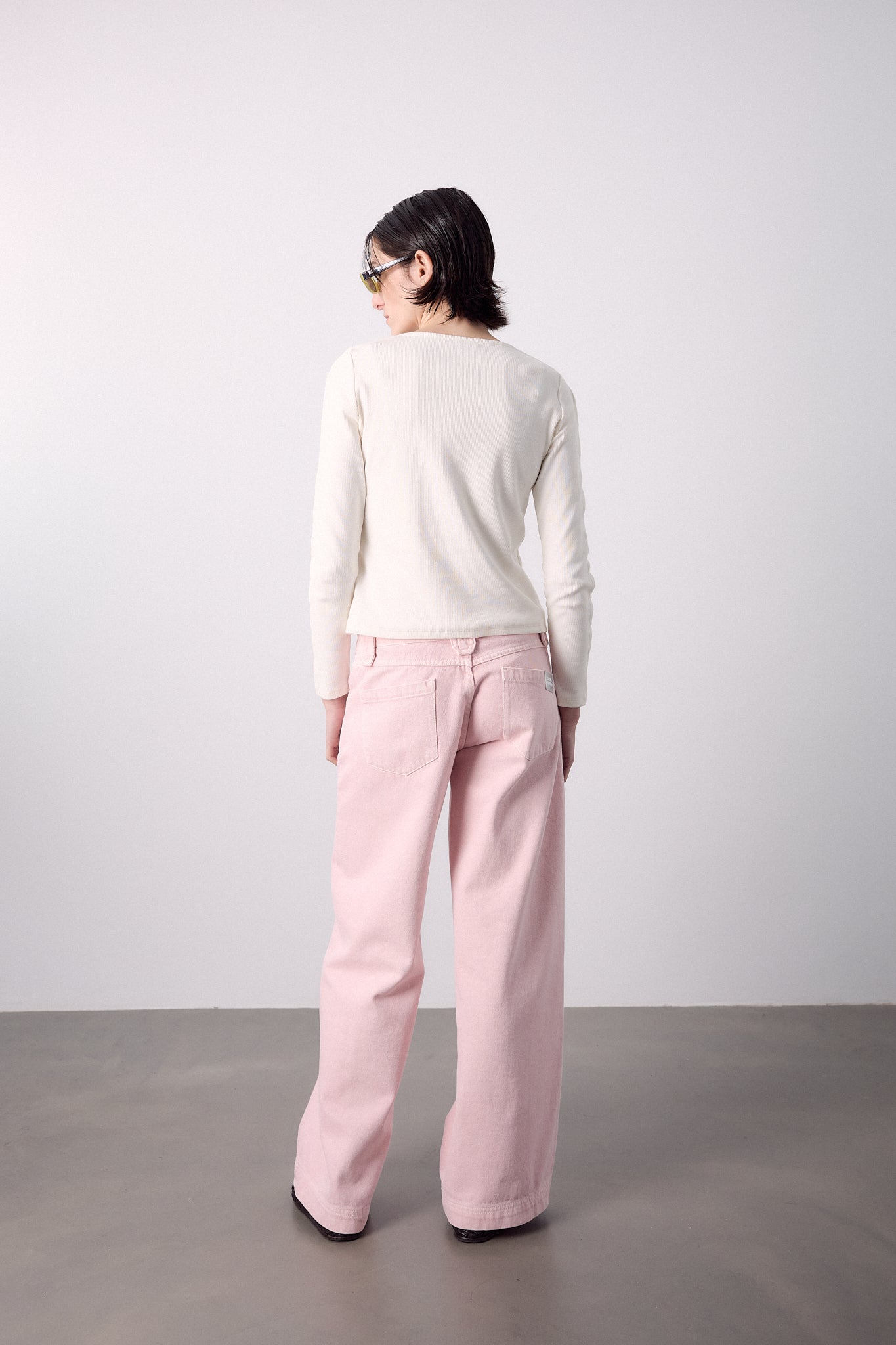 White Button-Sleeve Top