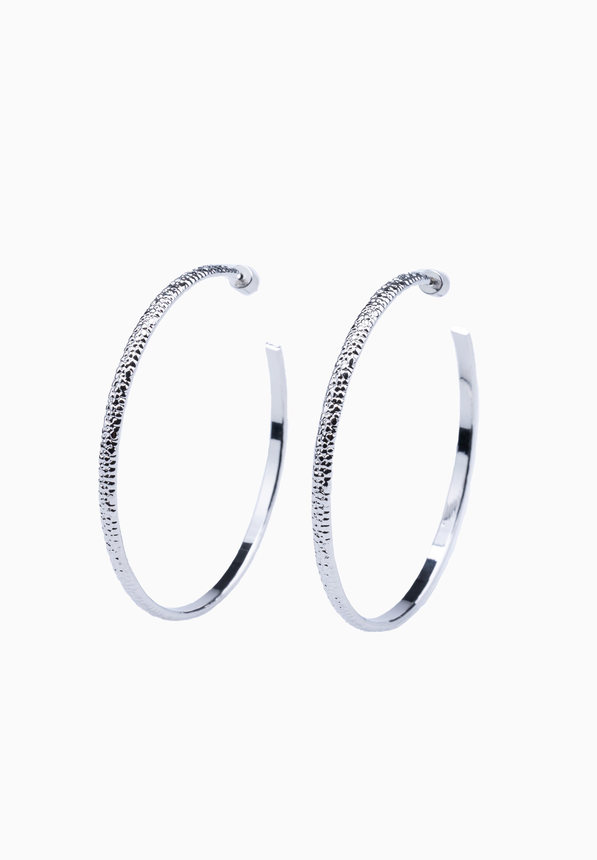 Boucles d'oreilles créoles Bubbles 6,5 cm