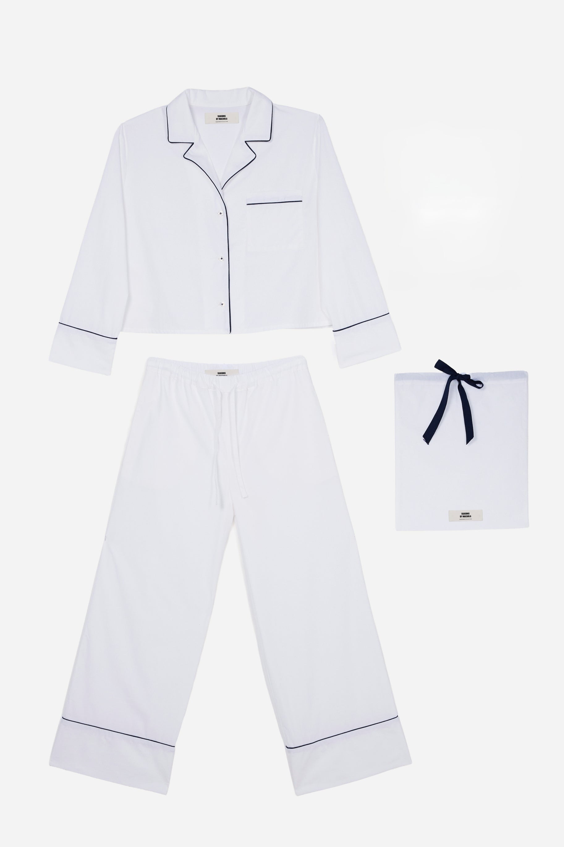 Pijama White Navy