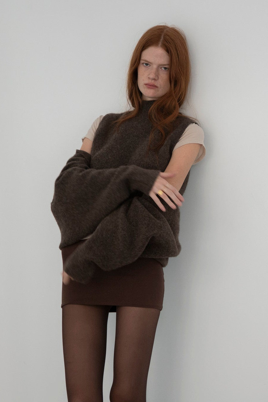 Brown Bandeau Top
