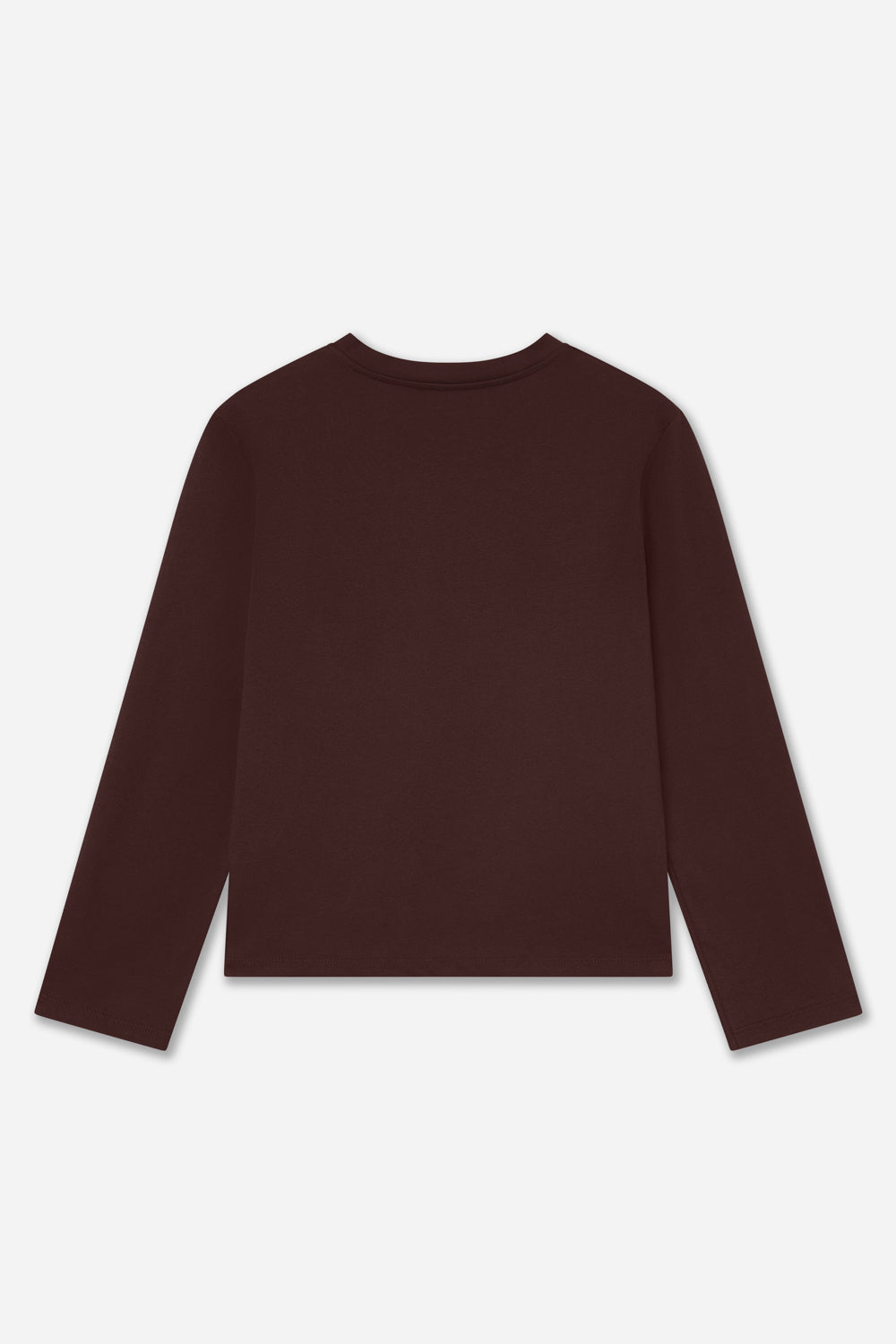 Brown Long Sleeve Cotton T-shirt
