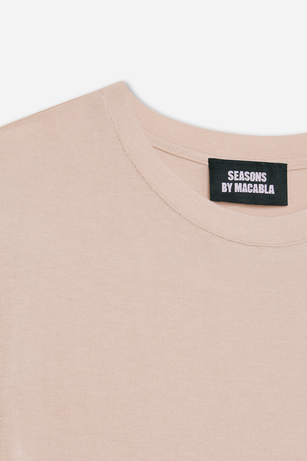 Beige Long Sleeve Cashmere T-shirt