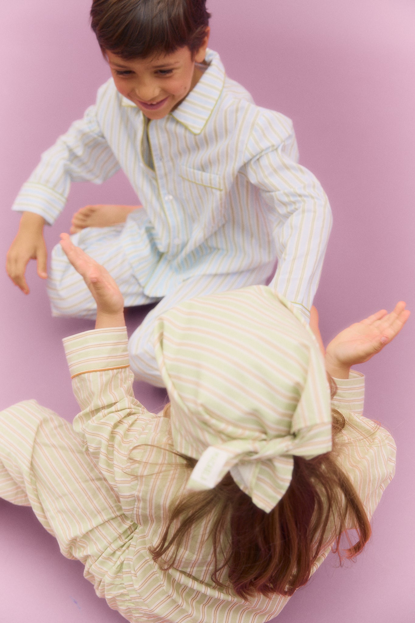 Kids Green Striped Pyjamas