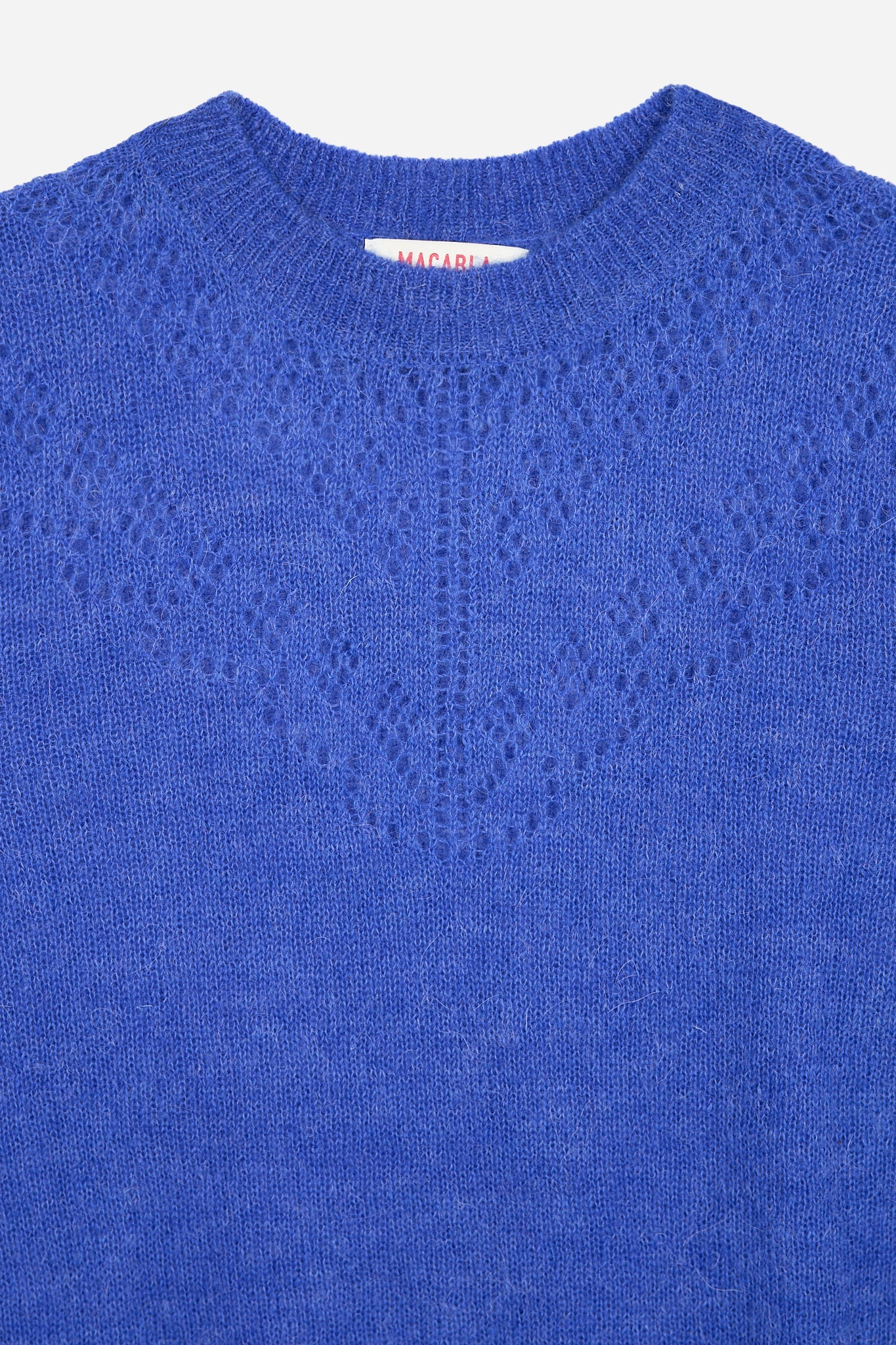 Electric Blue Pointelle Knit Sweater