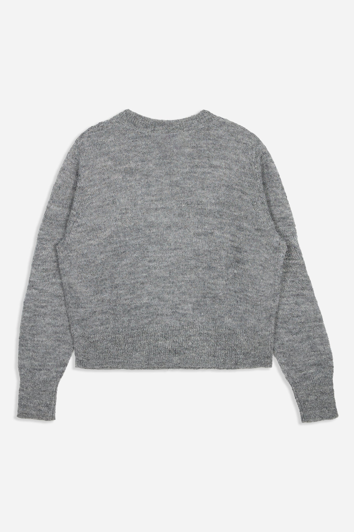 Grey Pointelle Knit Sweater