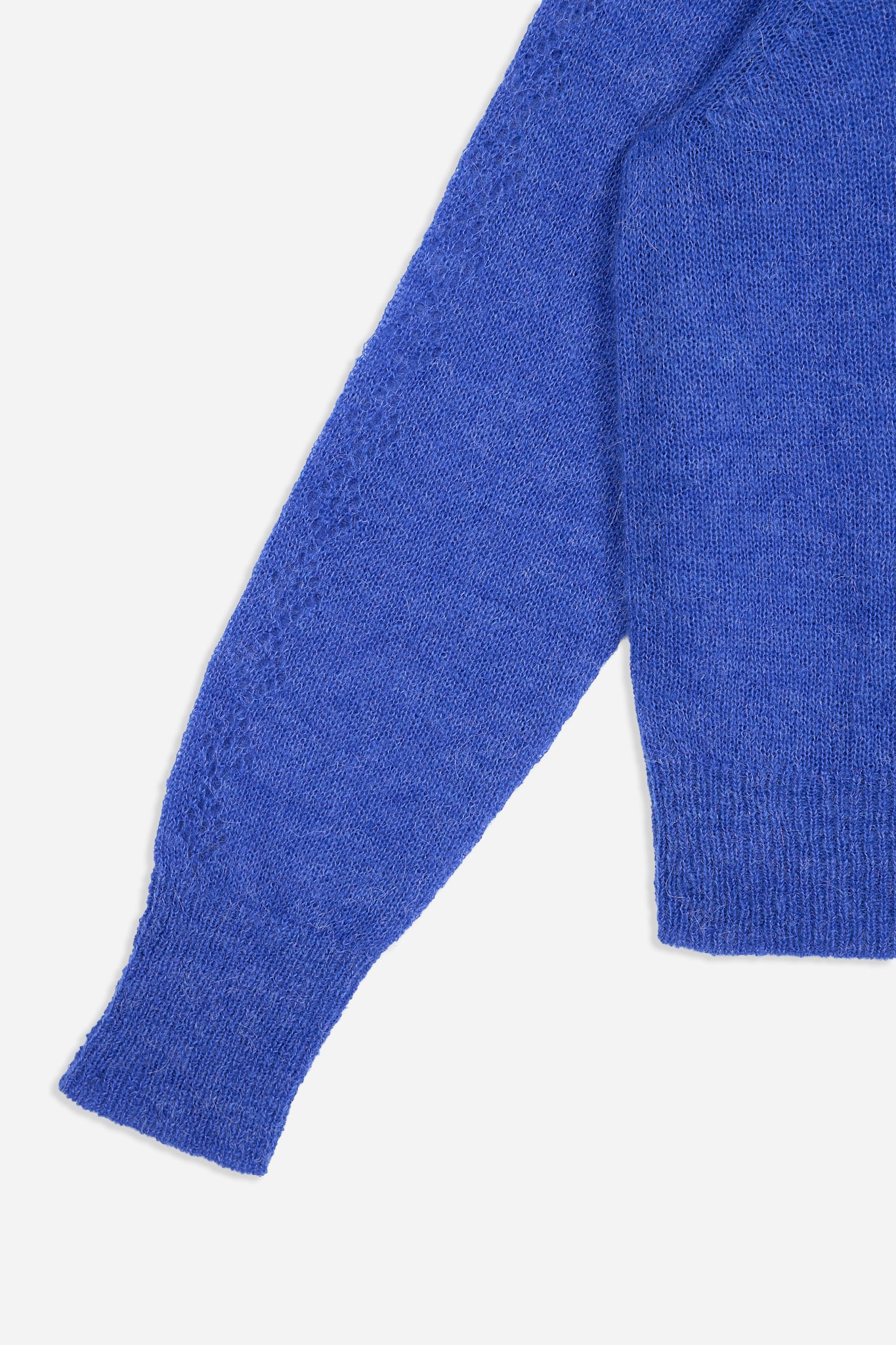 Electric Blue Pointelle Knit Sweater