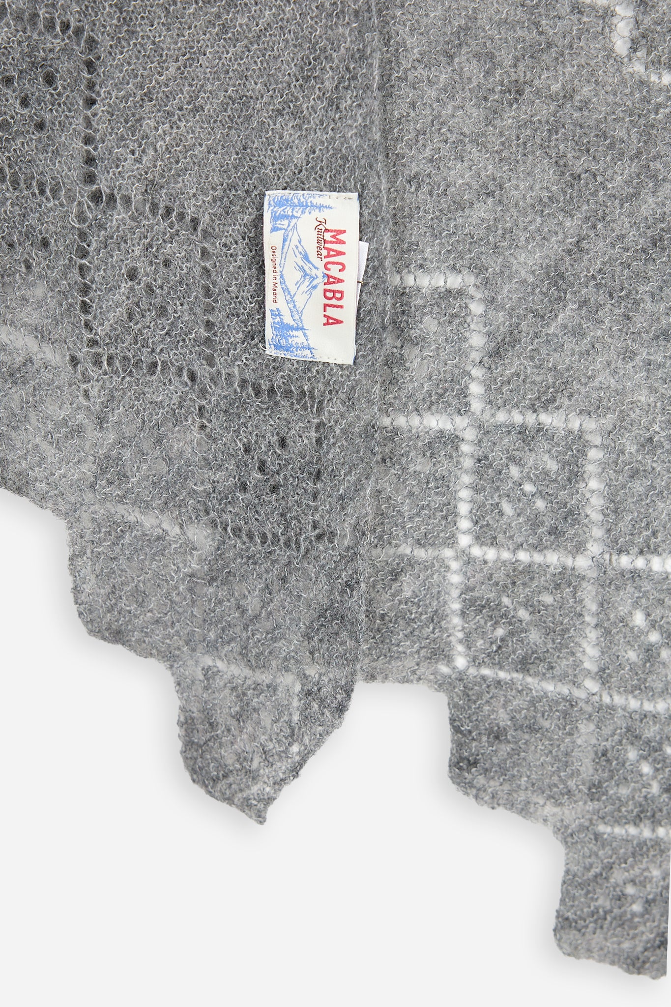 Grey Pointelle Knit Bandana