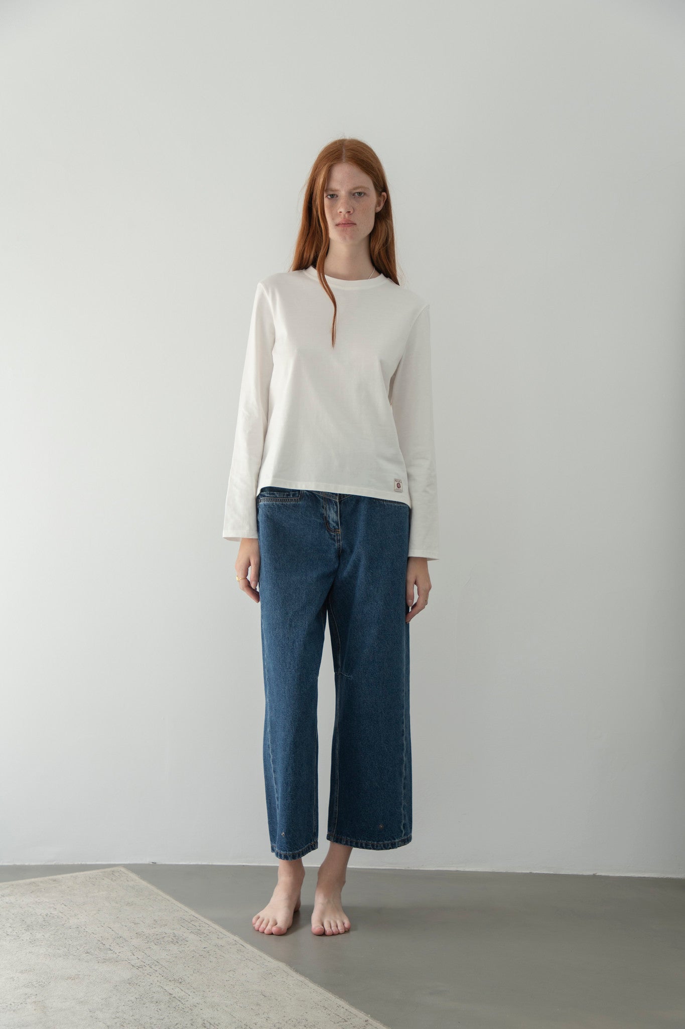 White Long Sleeve Cotton T-Shirt