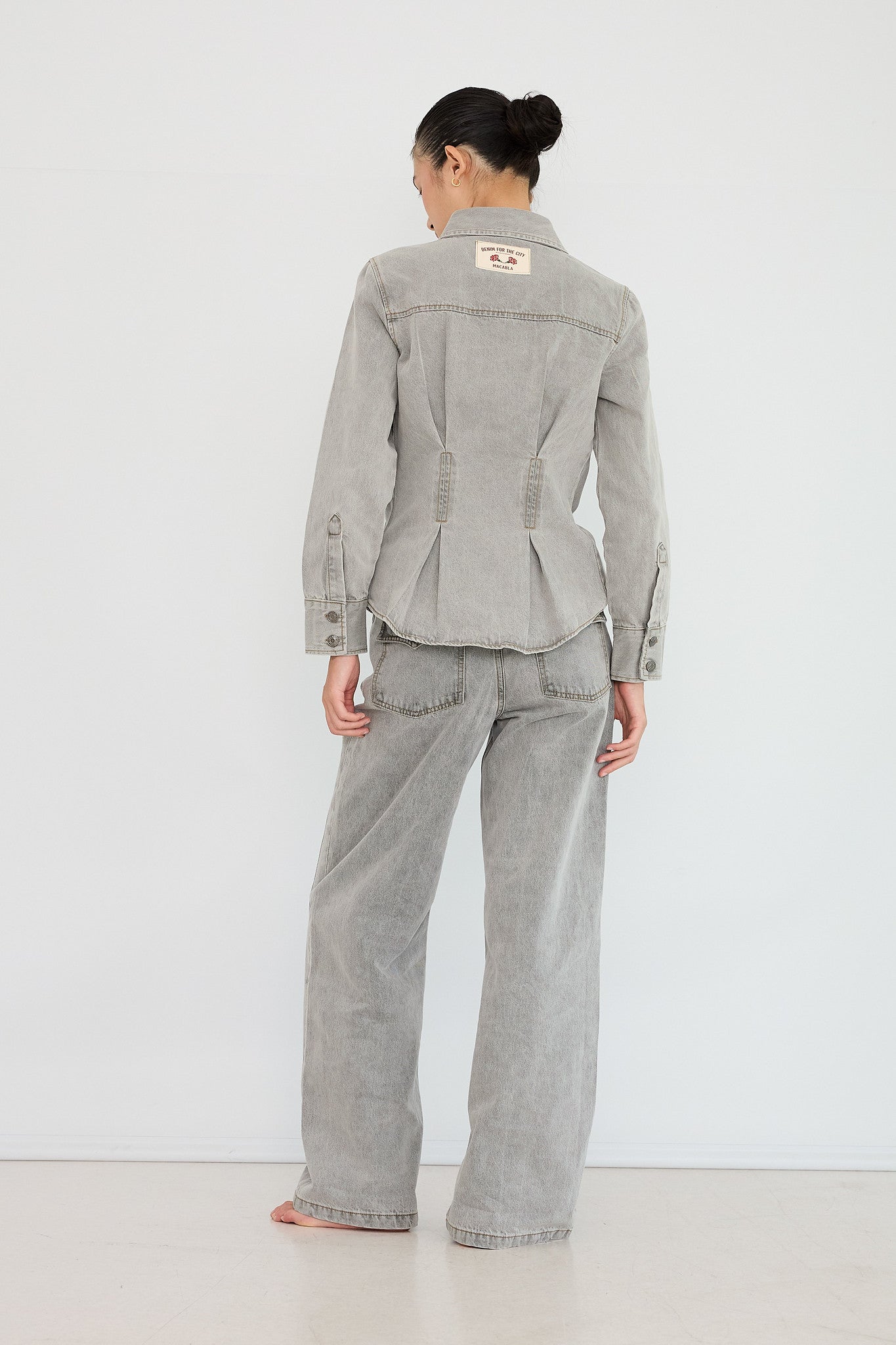 Fitted Grey Denim Overshirt