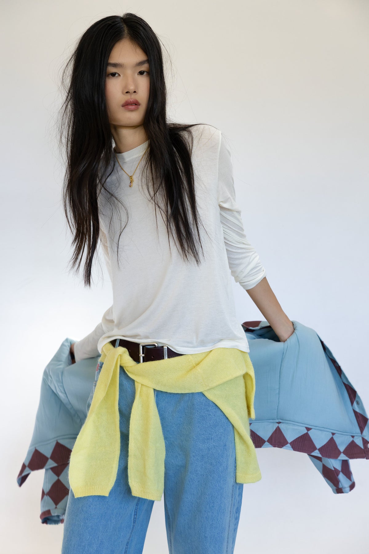 Camiseta Cashmere Manga Larga Crema