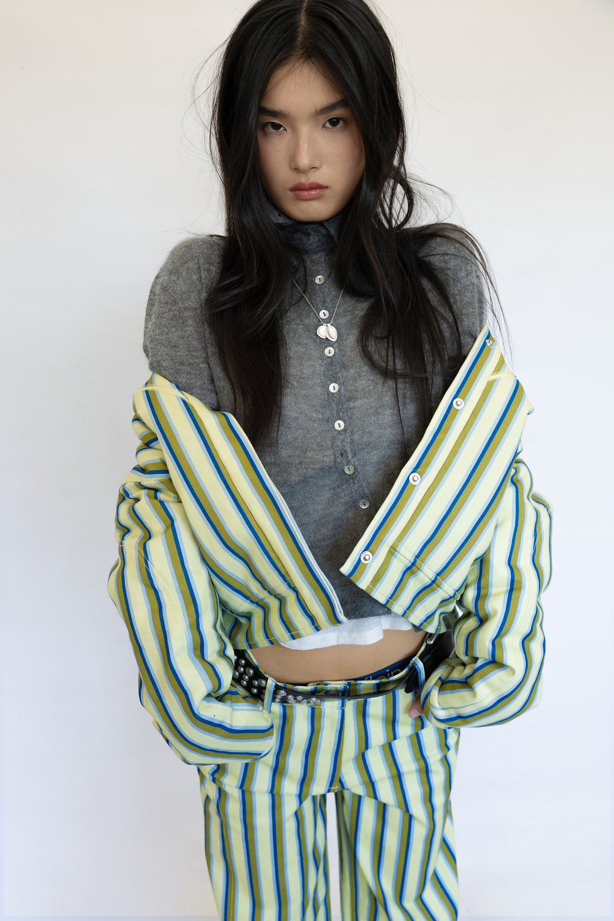 Asymmetric Grey Cardigan