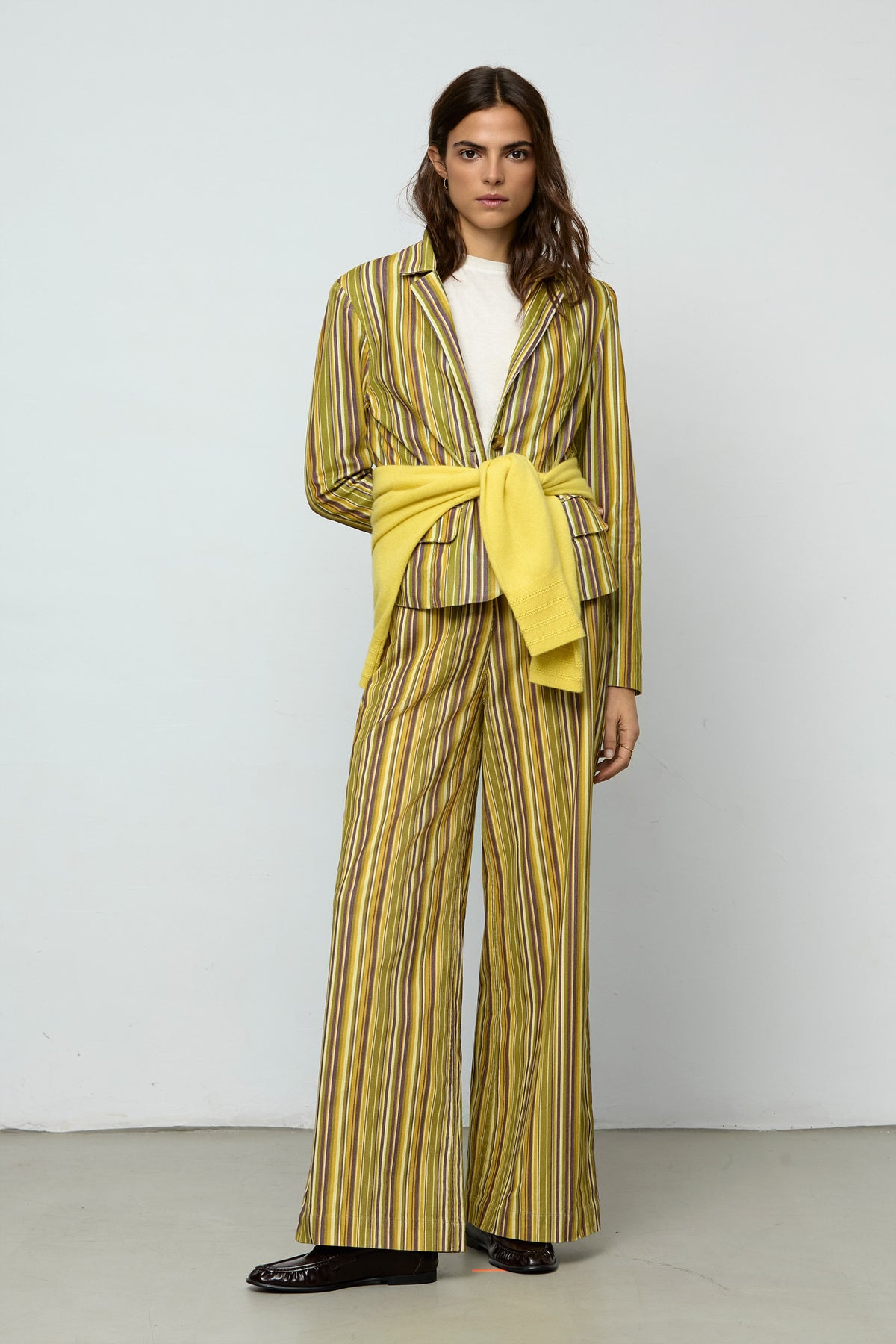 Micro-corduroy Striped Trousers