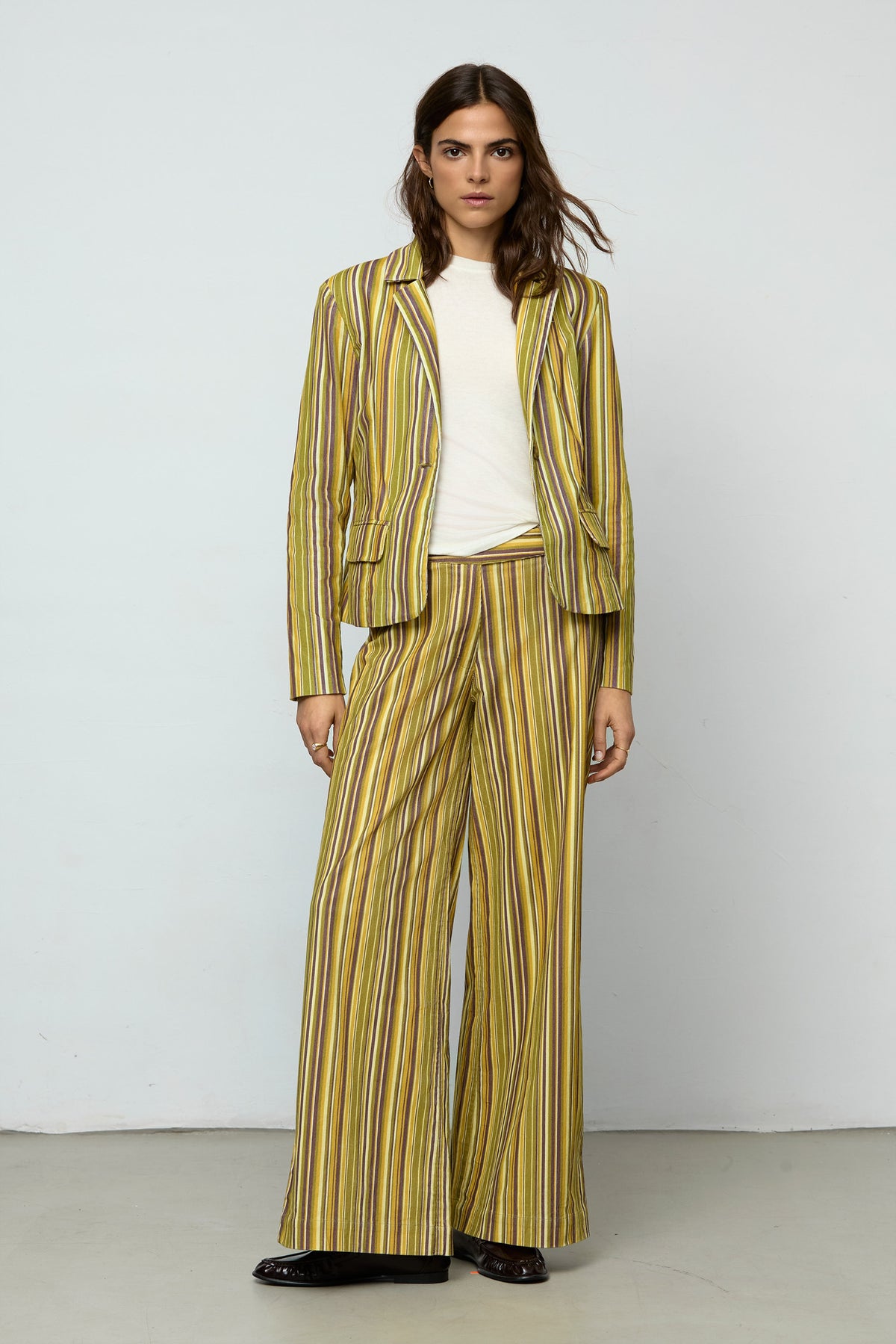 Micro-corduroy Striped Trousers