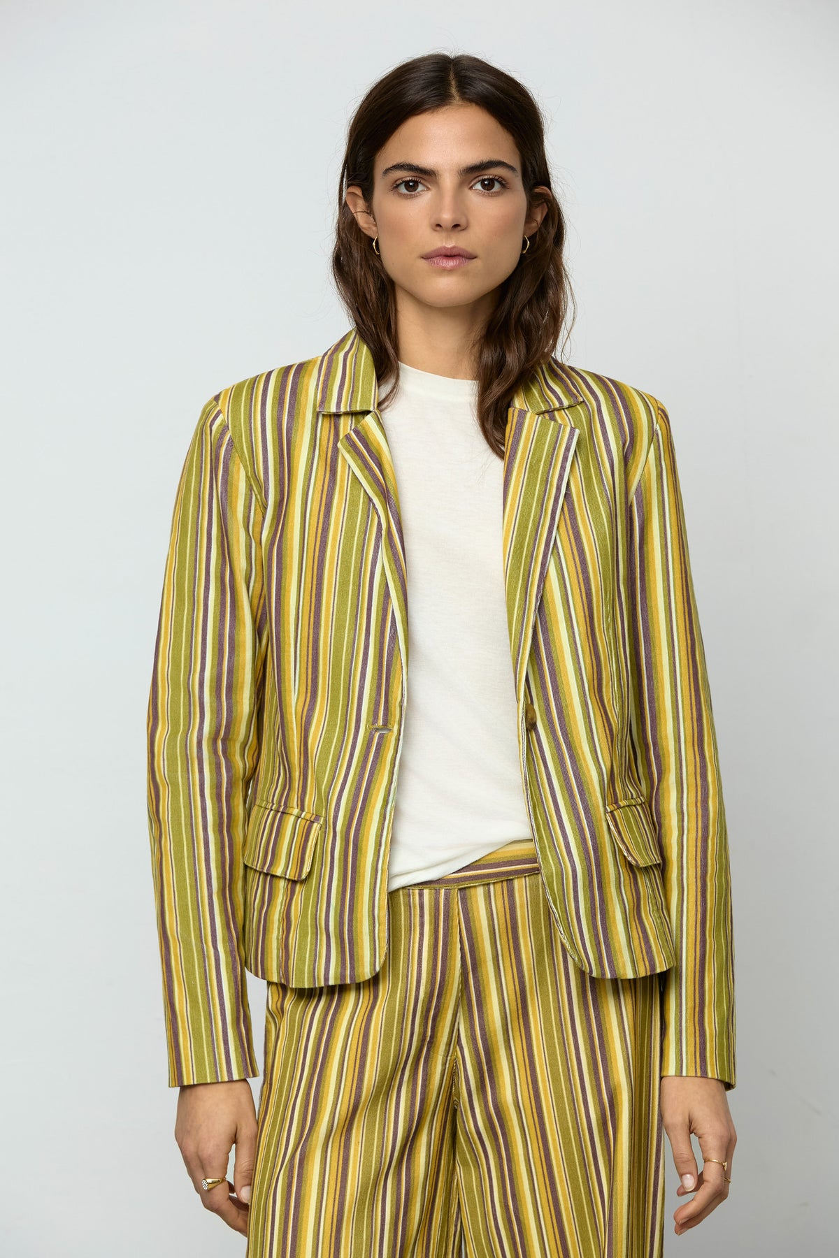 Micro-corduroy Striped Blazer