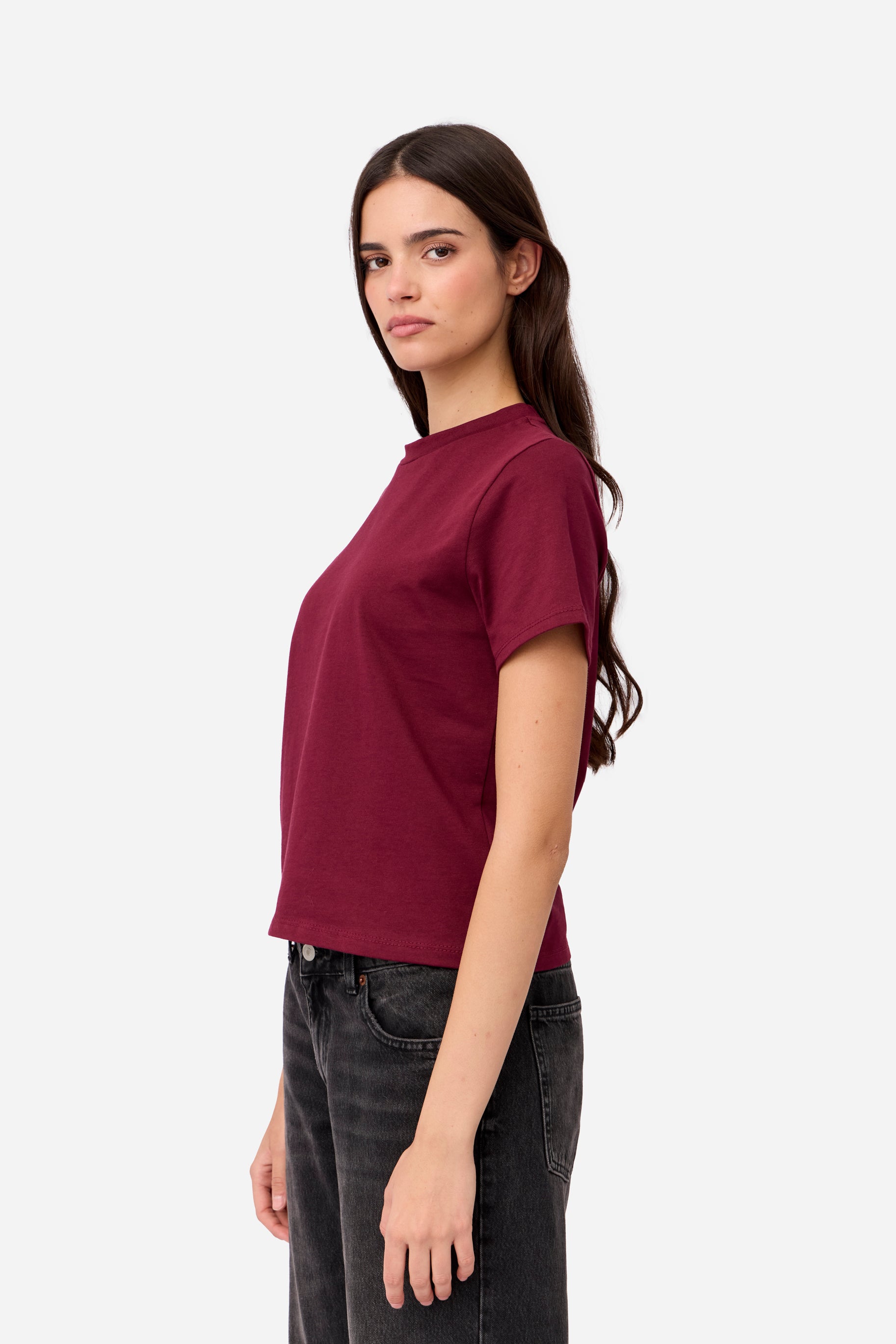 Camiseta Algodón Granate