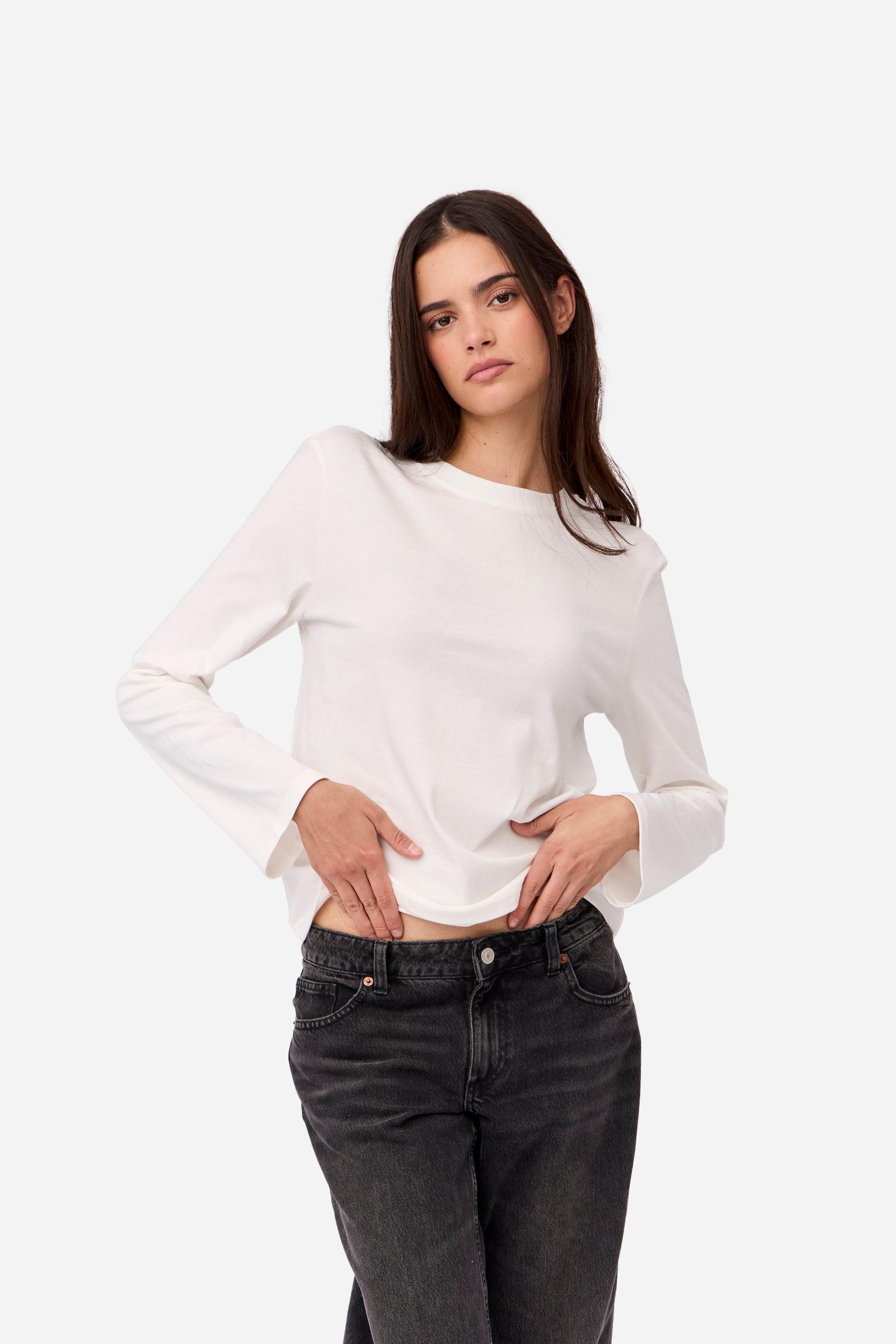 Camiseta Algodón Manga Larga Blanca