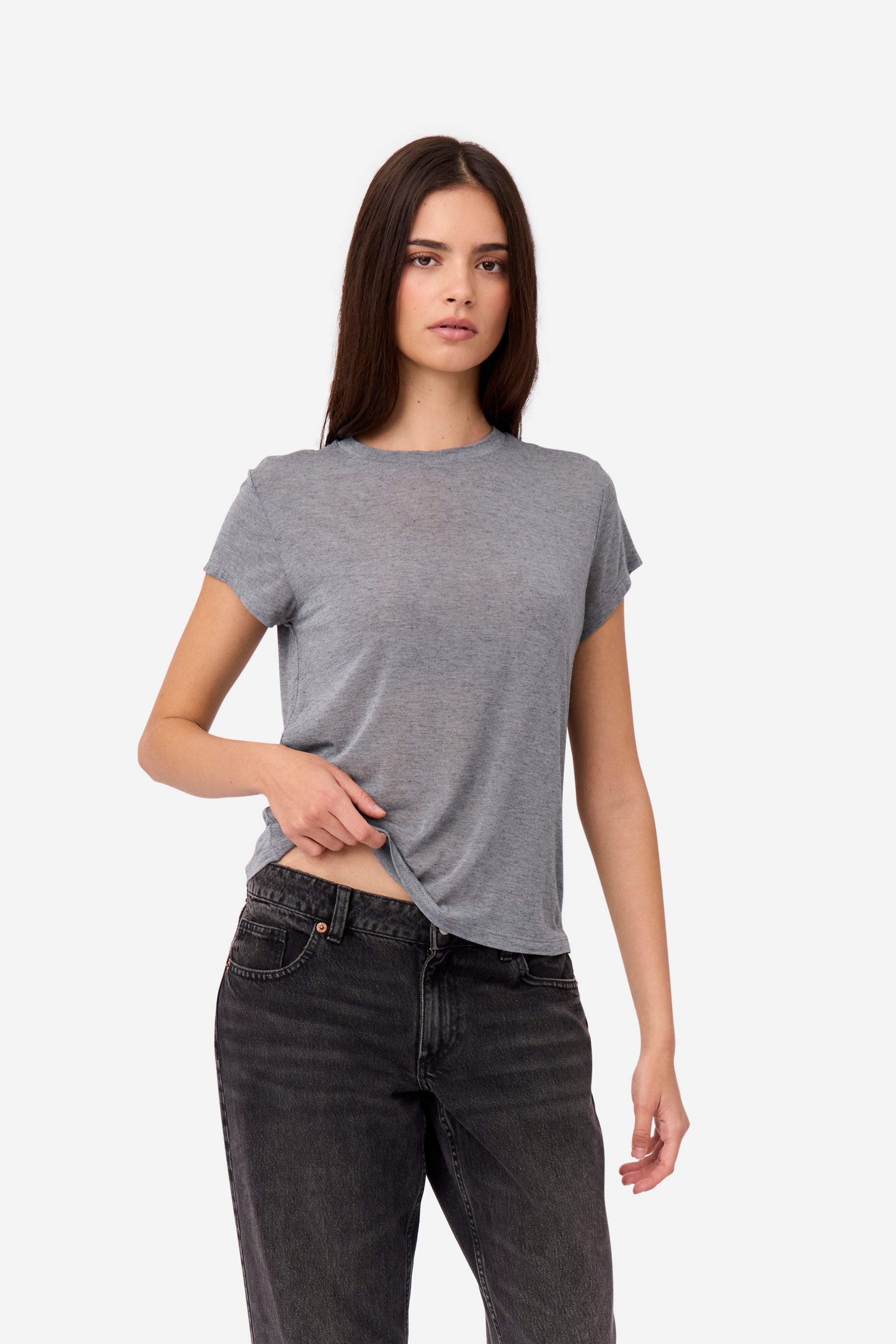Gray Cashmere T-shirt