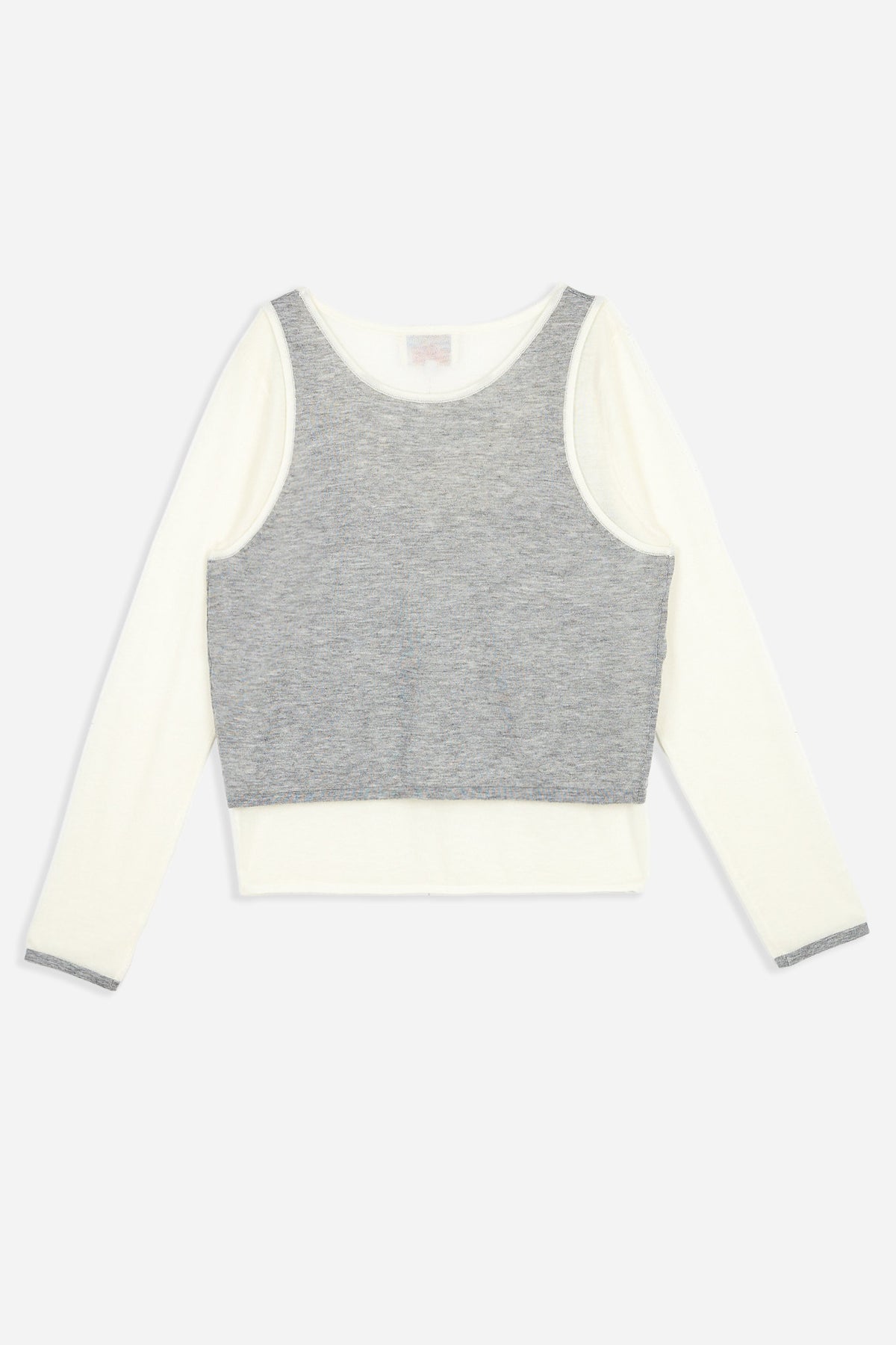 Camiseta Doble Blanca y Gris