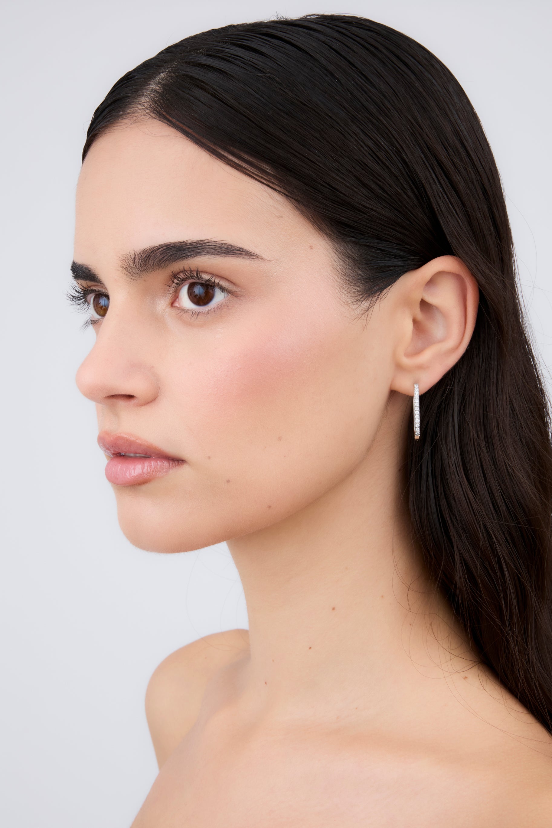 Oval Zircon Earring (Unit)