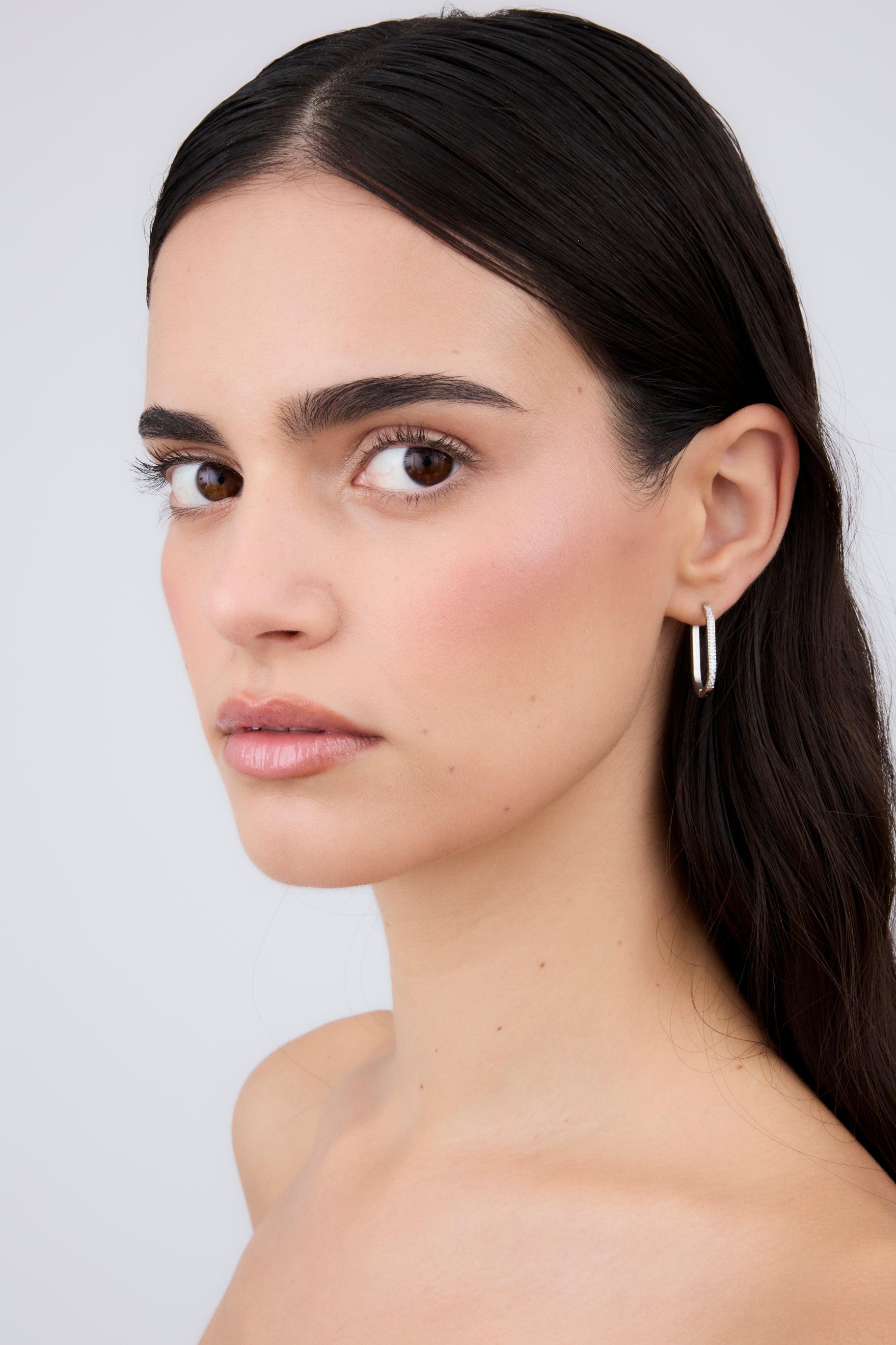 Oval Zircon Earring (Unit)