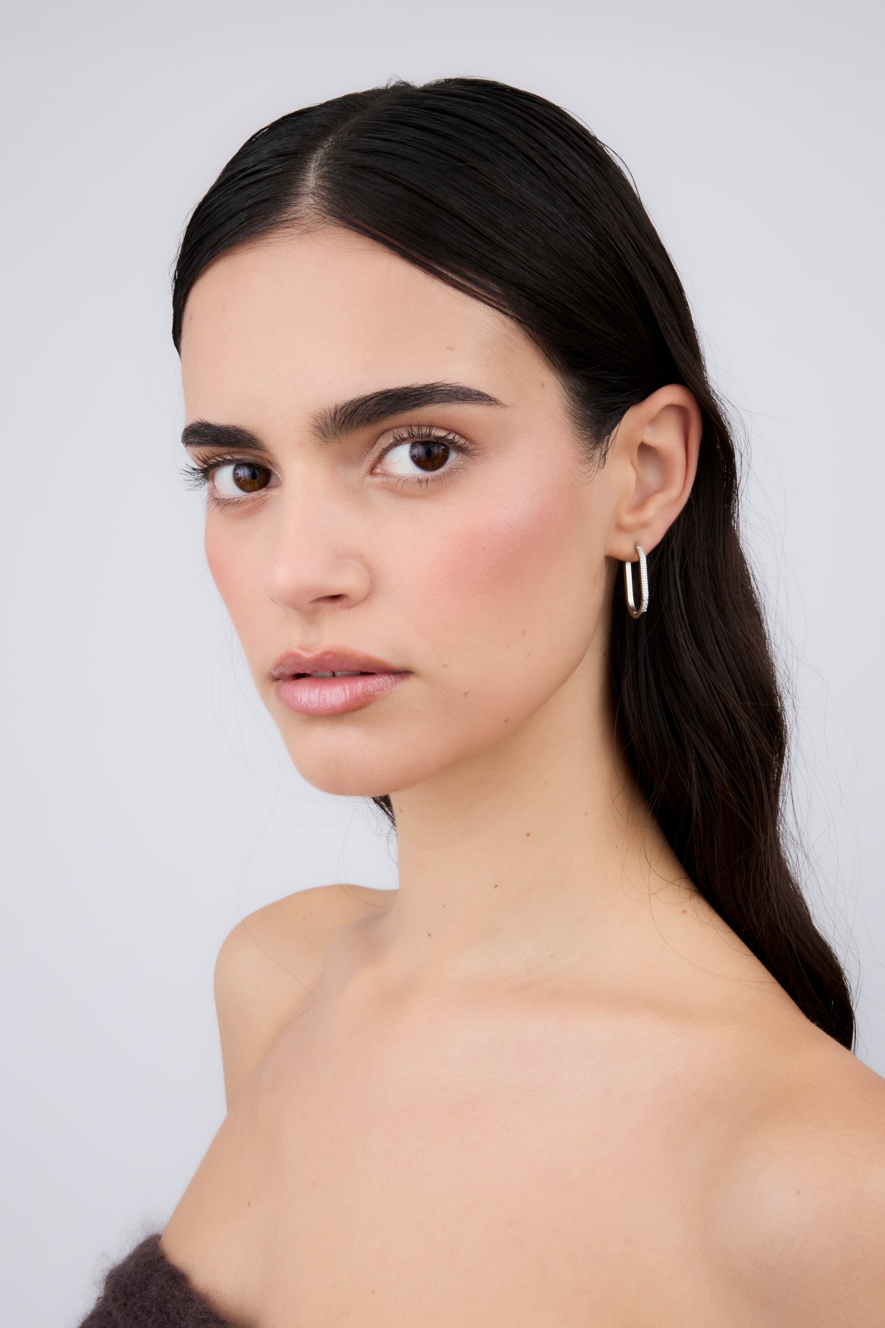 Oval Zircon Earring (Unit)