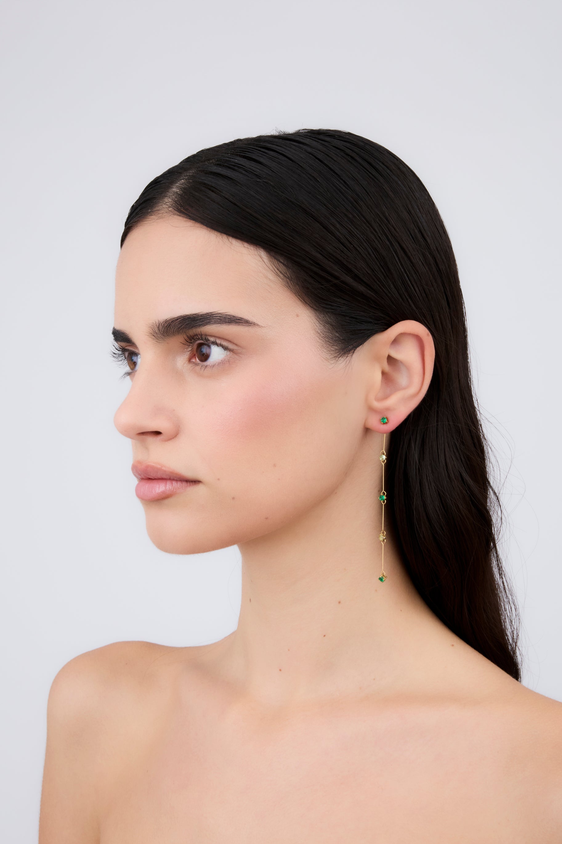 Boucles d'oreilles détachables vertes (paire)