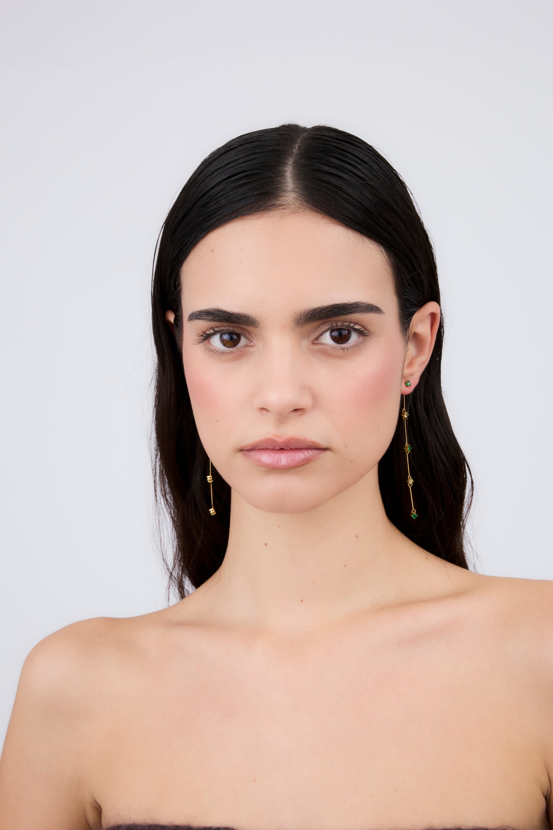 Boucles d'oreilles détachables vertes (paire)