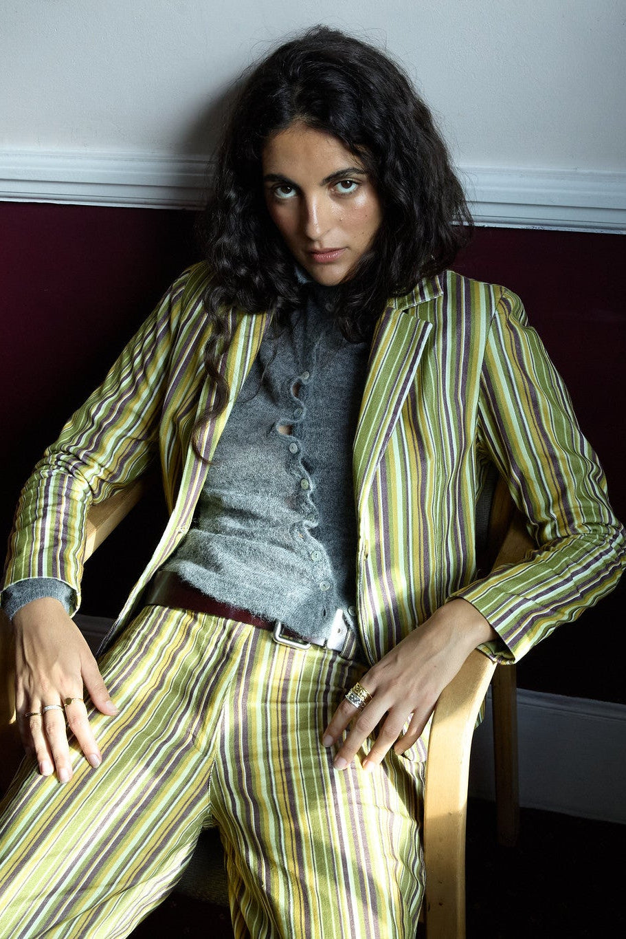 Micro-corduroy Striped Blazer