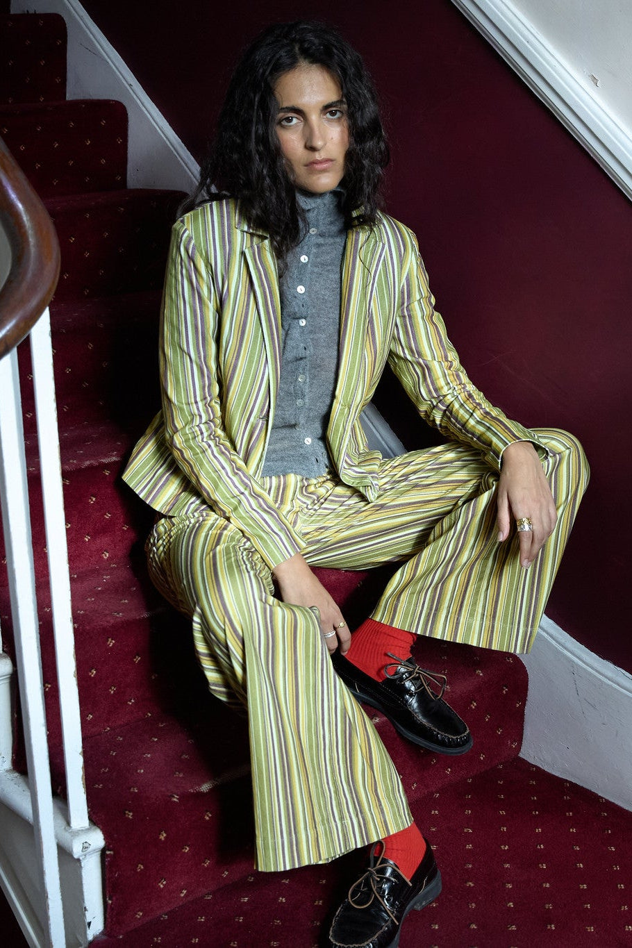 Micro-corduroy Striped Blazer