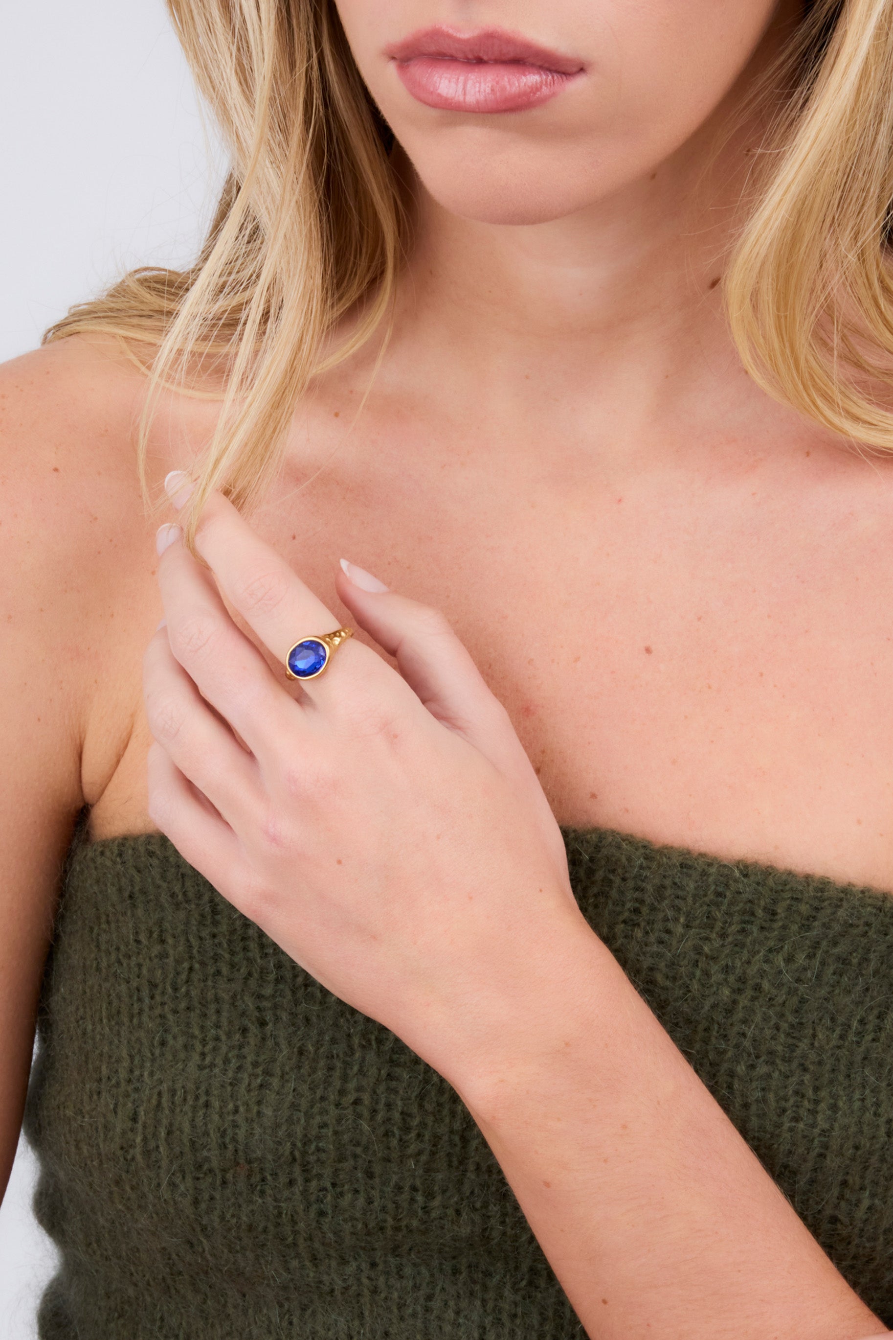 Oval Crystal Ring