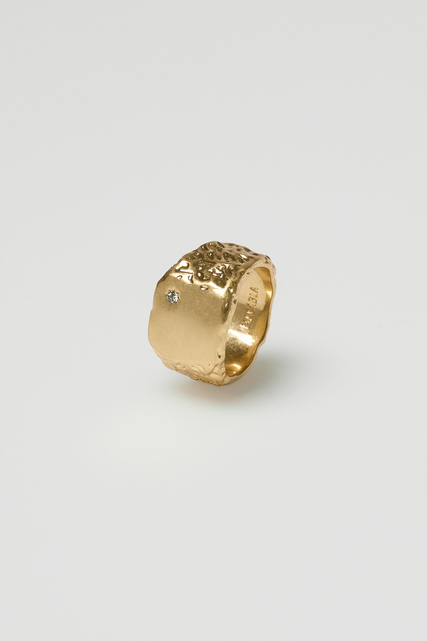 Bague chevalière irrégulière Zircon