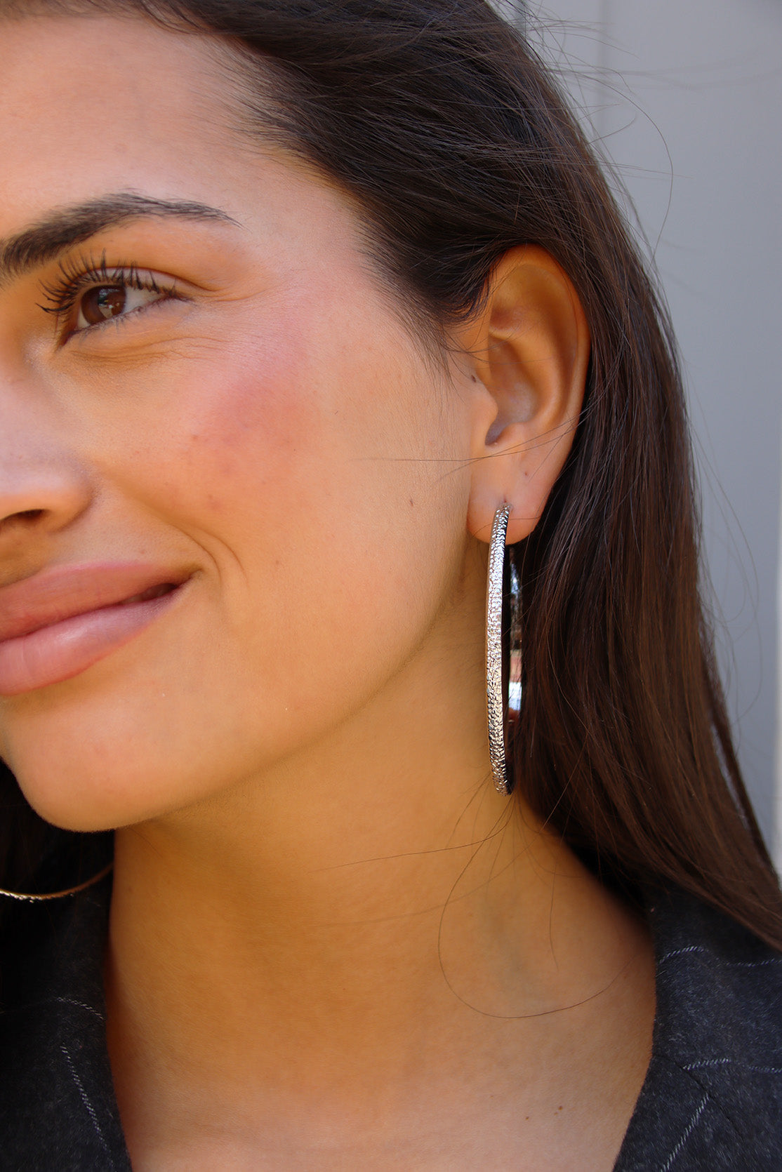 Boucles d'oreilles créoles Bubbles 6,5 cm