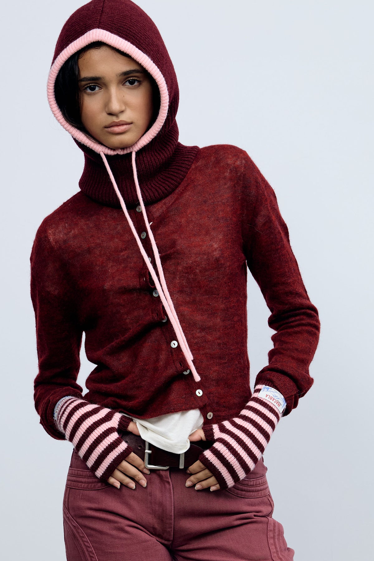 Balaclava Granate y Rosa