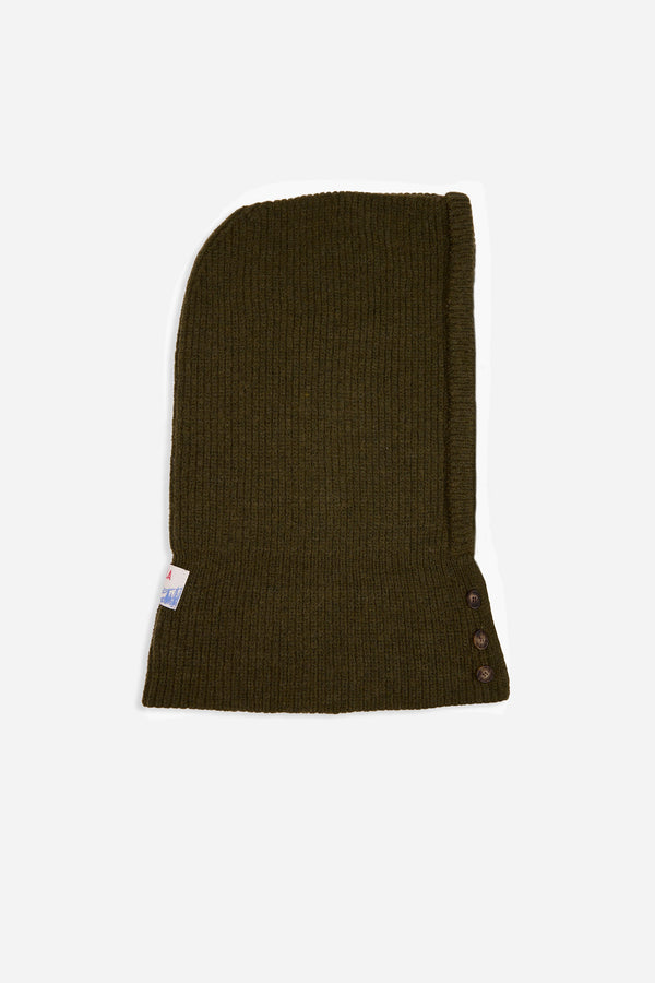 Dark Green Button Balaclava
