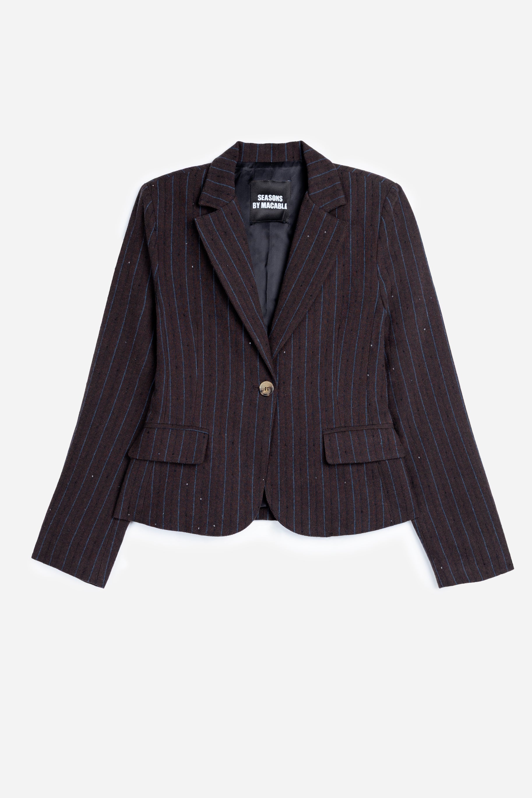 Sequin-Striped Blazer
