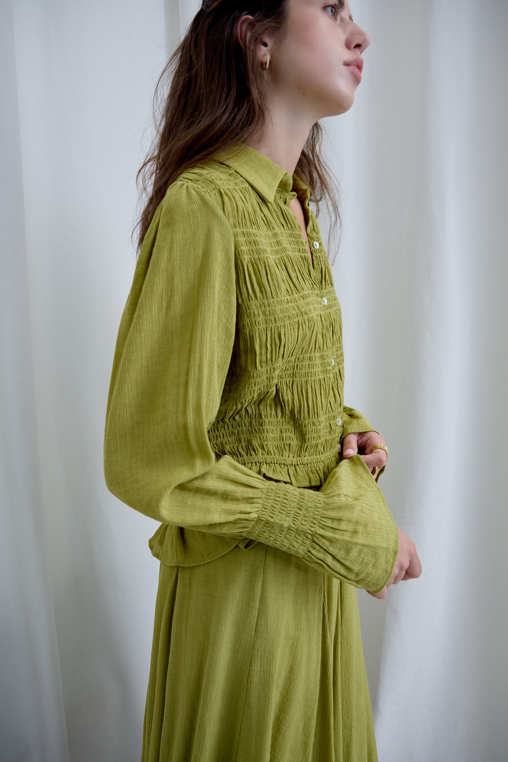 Blusa Engomada Verde Oliva