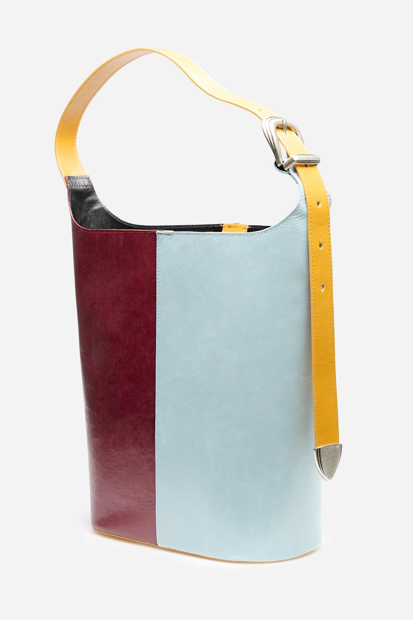 Bolso Saco Celeste y Granate