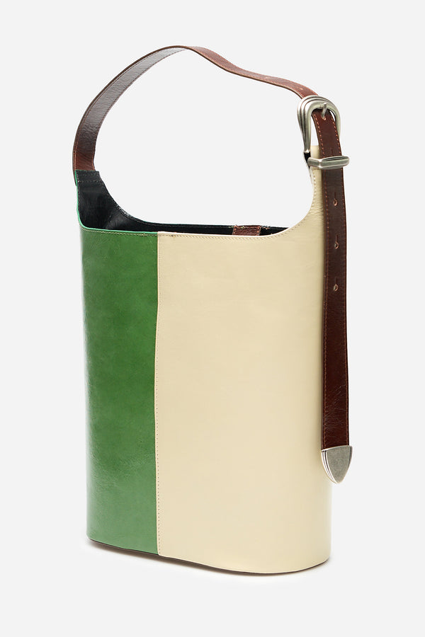 Yellow and Green Bucket Bag
