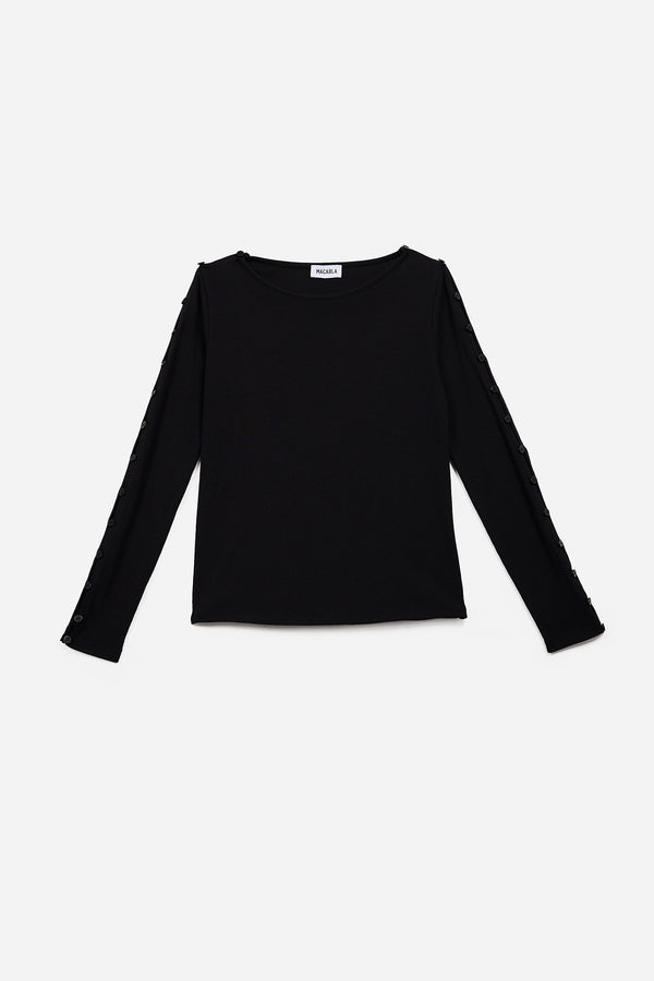 Camiseta Botones Negra
