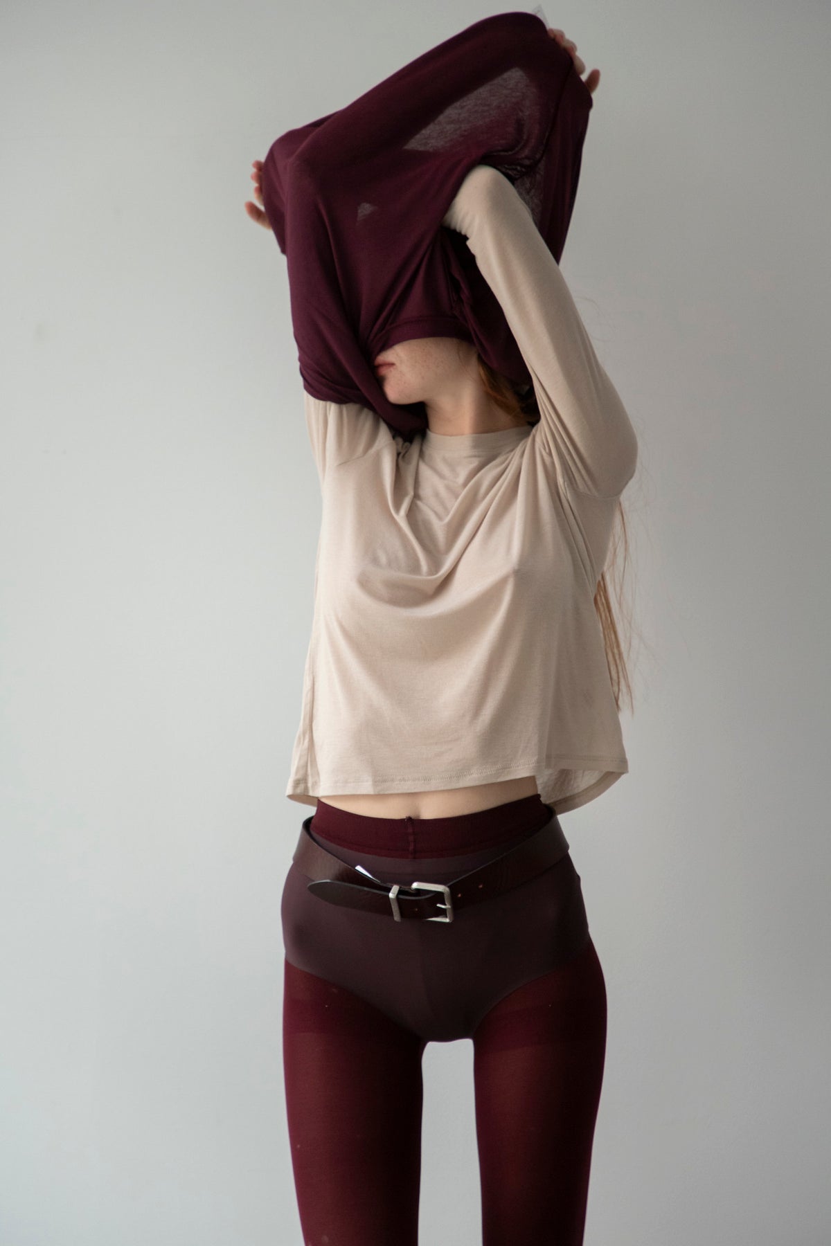Camiseta Cashmere Manga Larga Beige