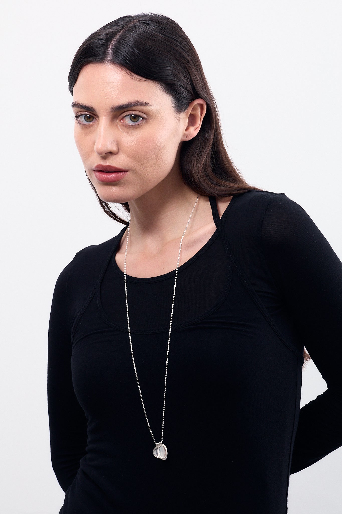 Irregular Oval Double Pendant