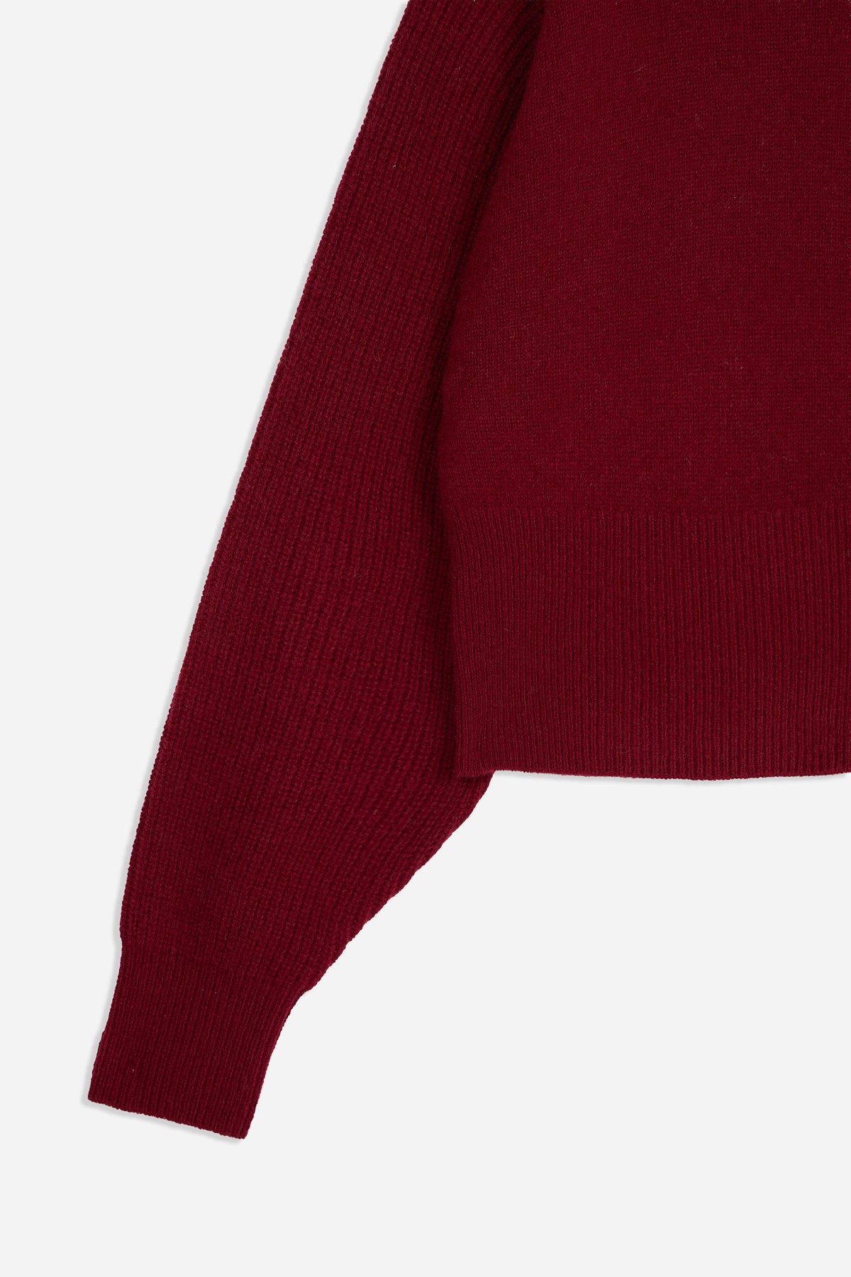 Burgundy Cropped Knit Sweater