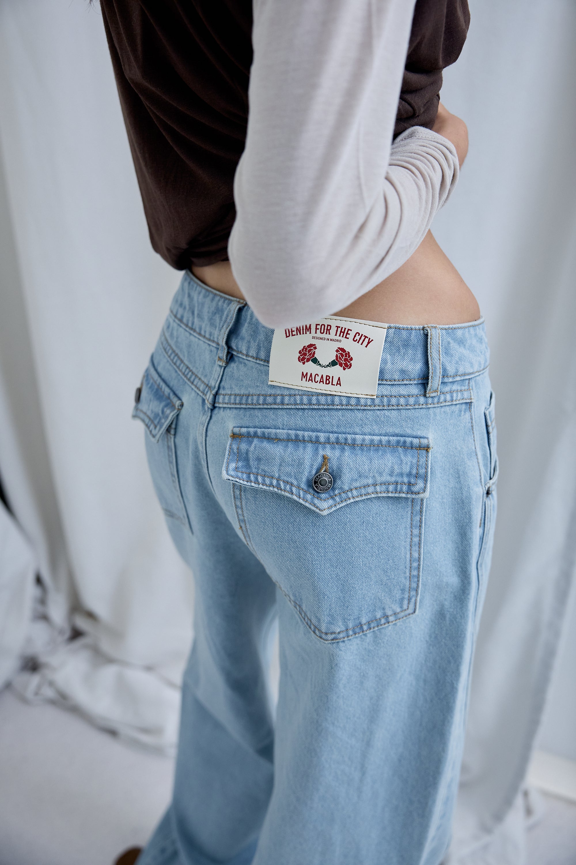 Jeans Tiro Bajo Azul